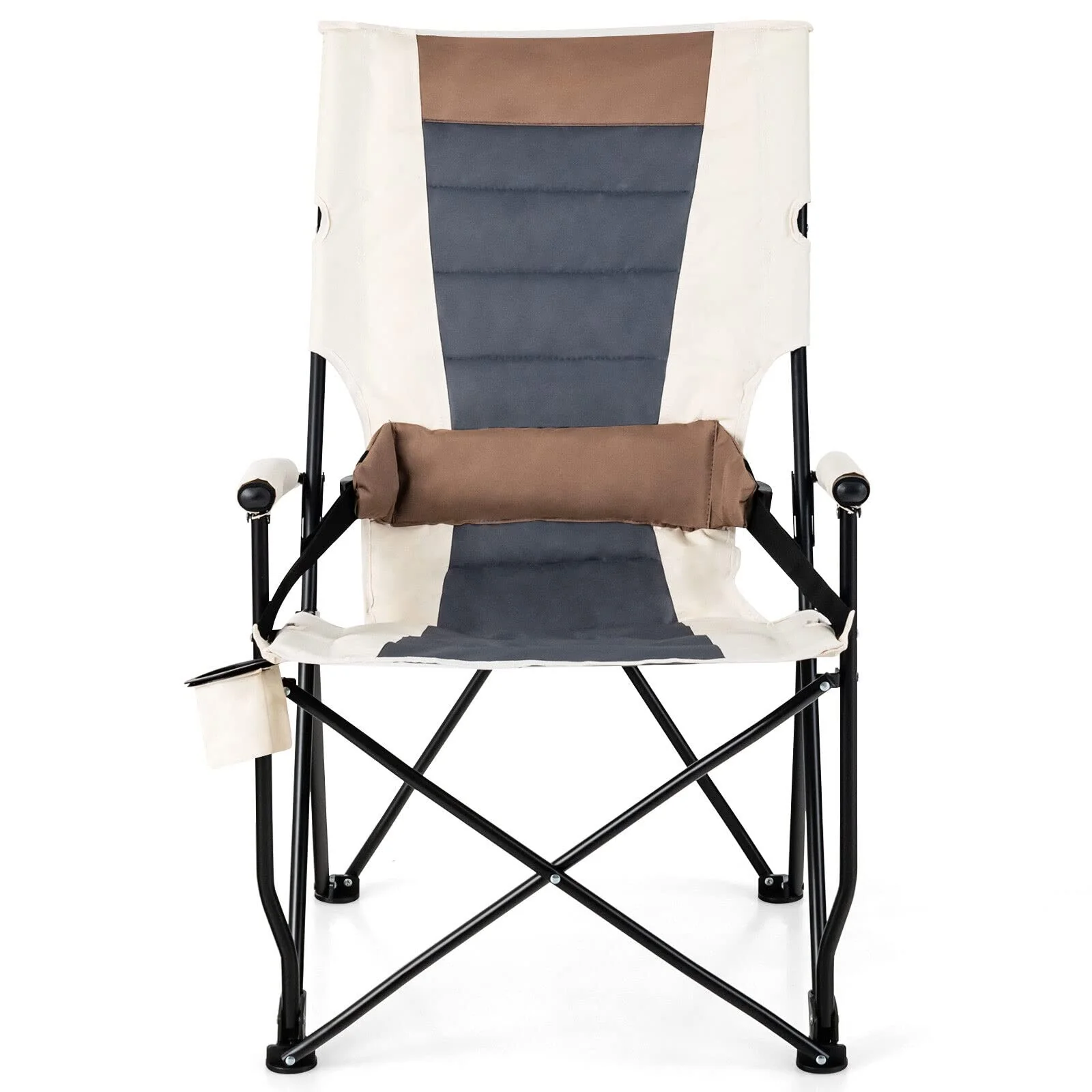 Goplus Camping Chairs, Portable Lumbar Back Beach Chair, Folding Chair for Outside, Fishing, Hiking, Picnic - Image 8