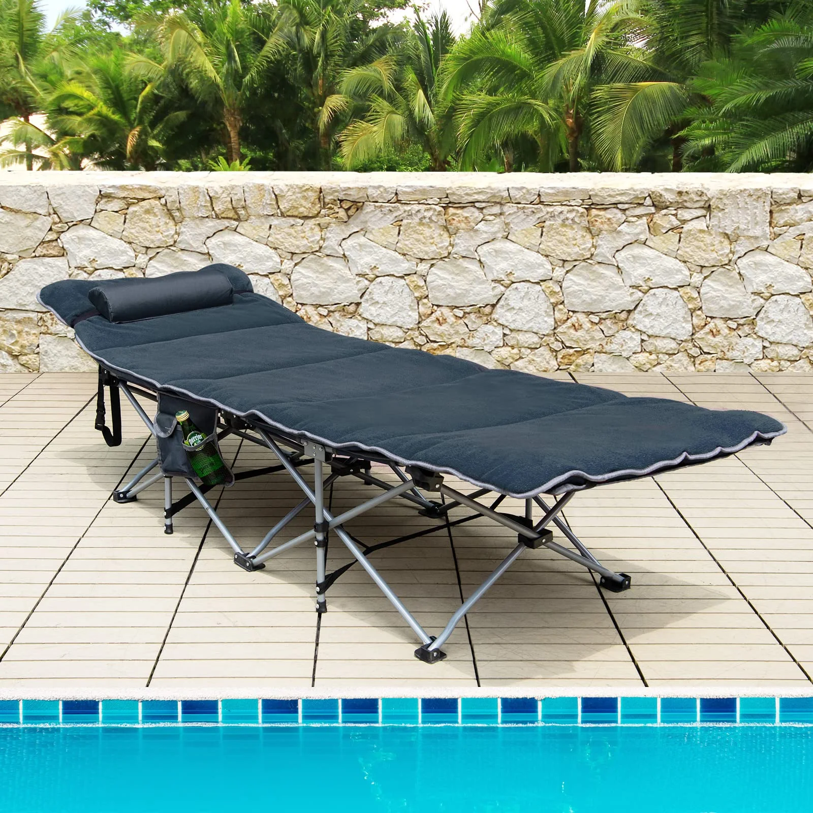 Goplus Camping Cot, Folding Camping Cot with Mattress, Pillow - Image 18