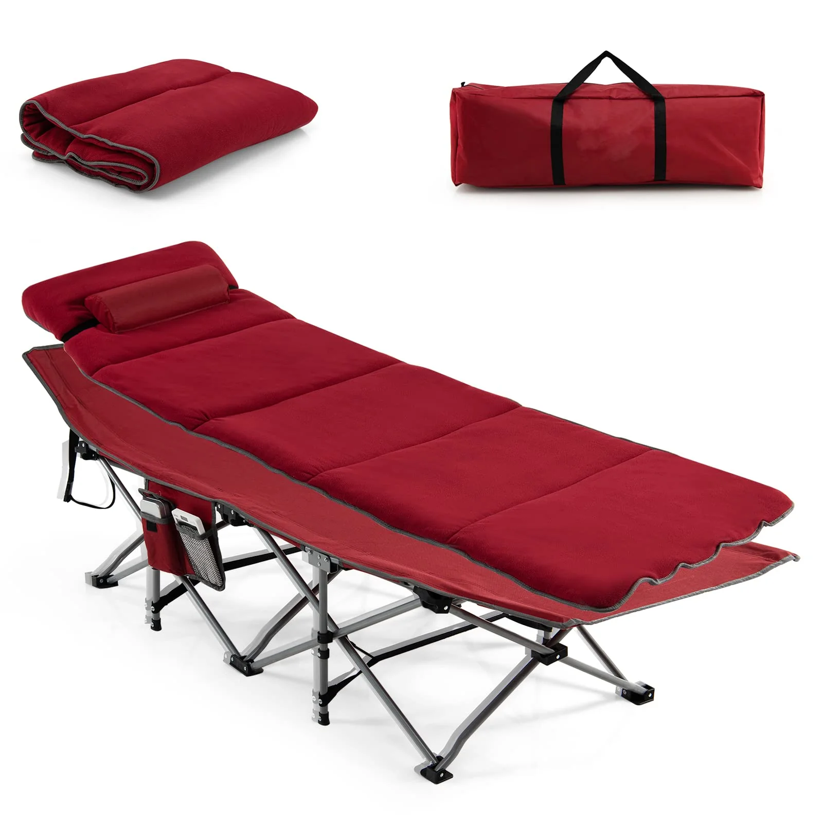 Goplus Camping Cot, Folding Camping Cot with Mattress, Pillow - Image 19