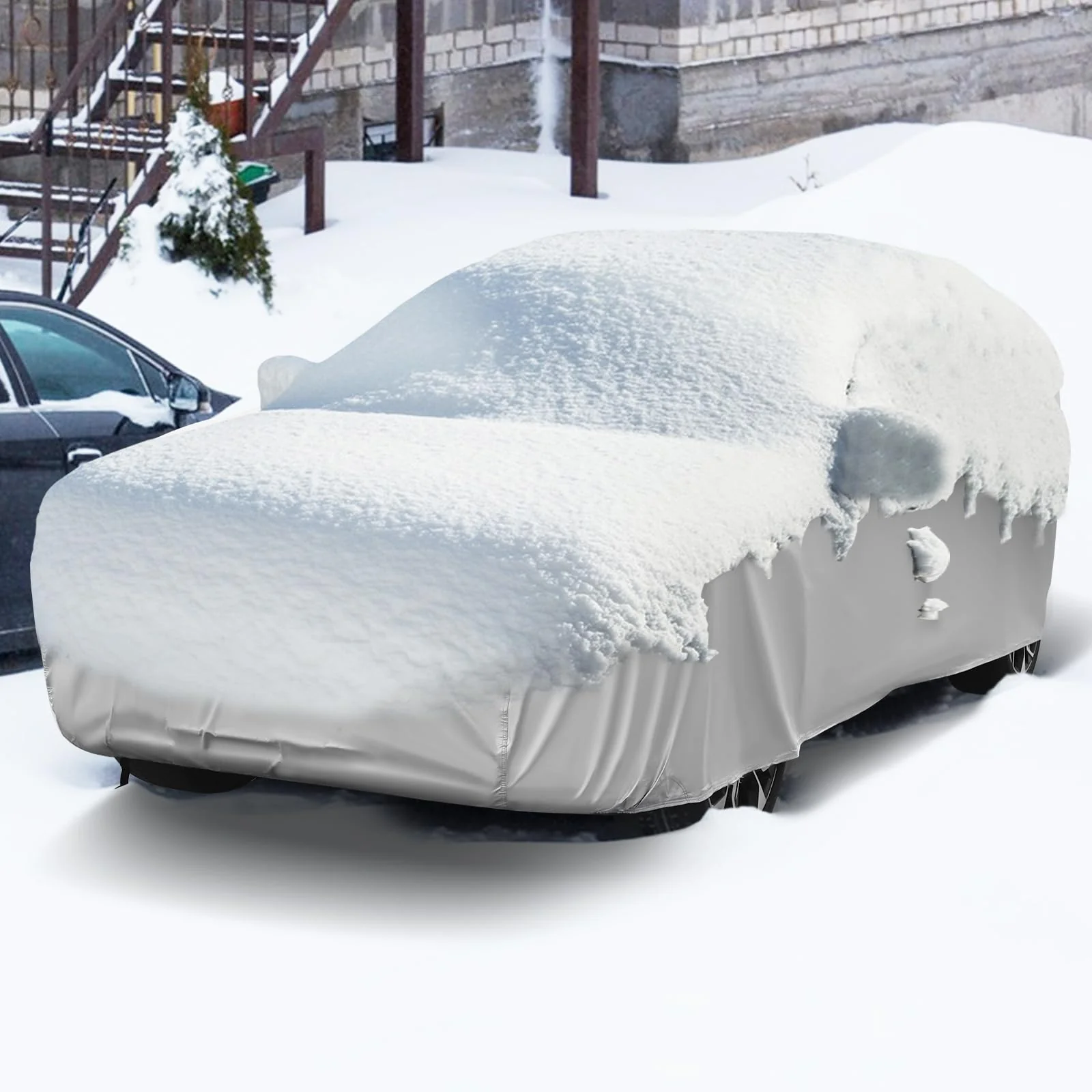 Goplus Car Cover for Automobiles, Outdoor Full Cover with Cotton Lining, Waterproof - Image 7