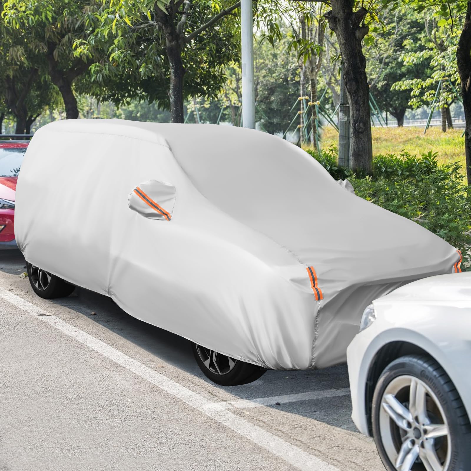 Goplus Car Cover for Automobiles, Outdoor Full Cover with Cotton Lining, Waterproof - Image 8