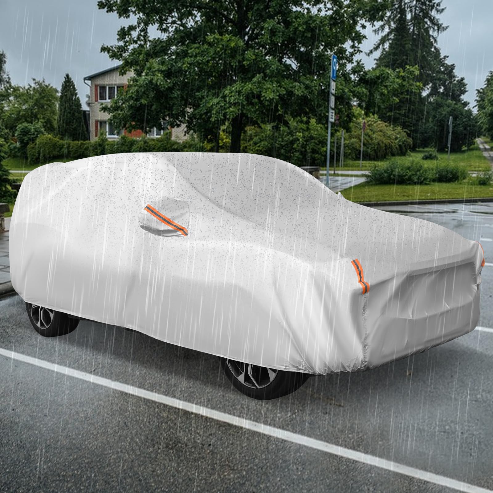 Goplus Car Cover for Automobiles, Outdoor Full Cover with Cotton Lining, Waterproof - Image 9