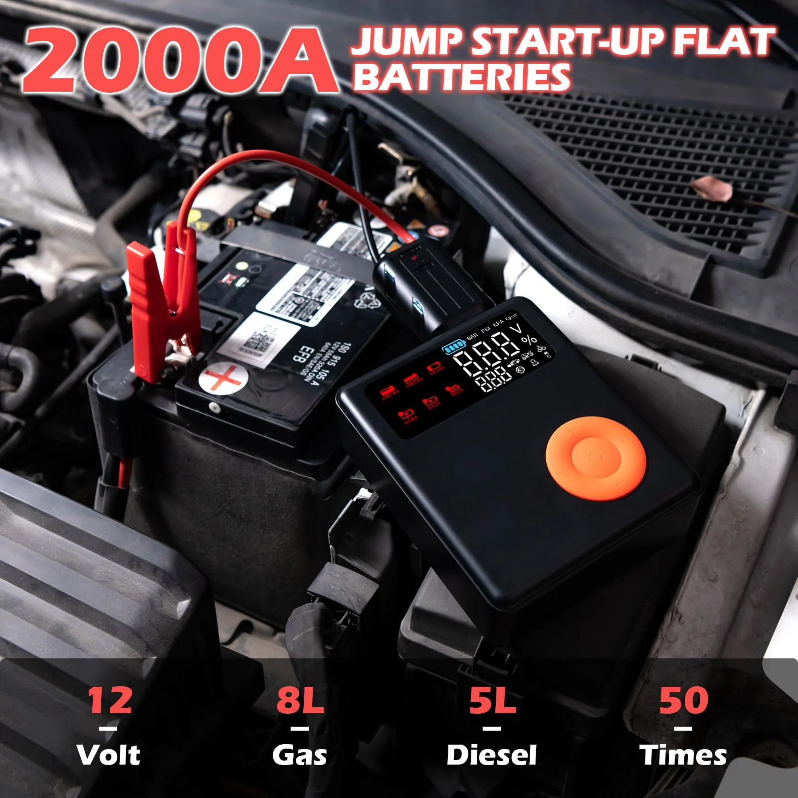 Goplus Car Jump Starter with Air Compressor - Image 4