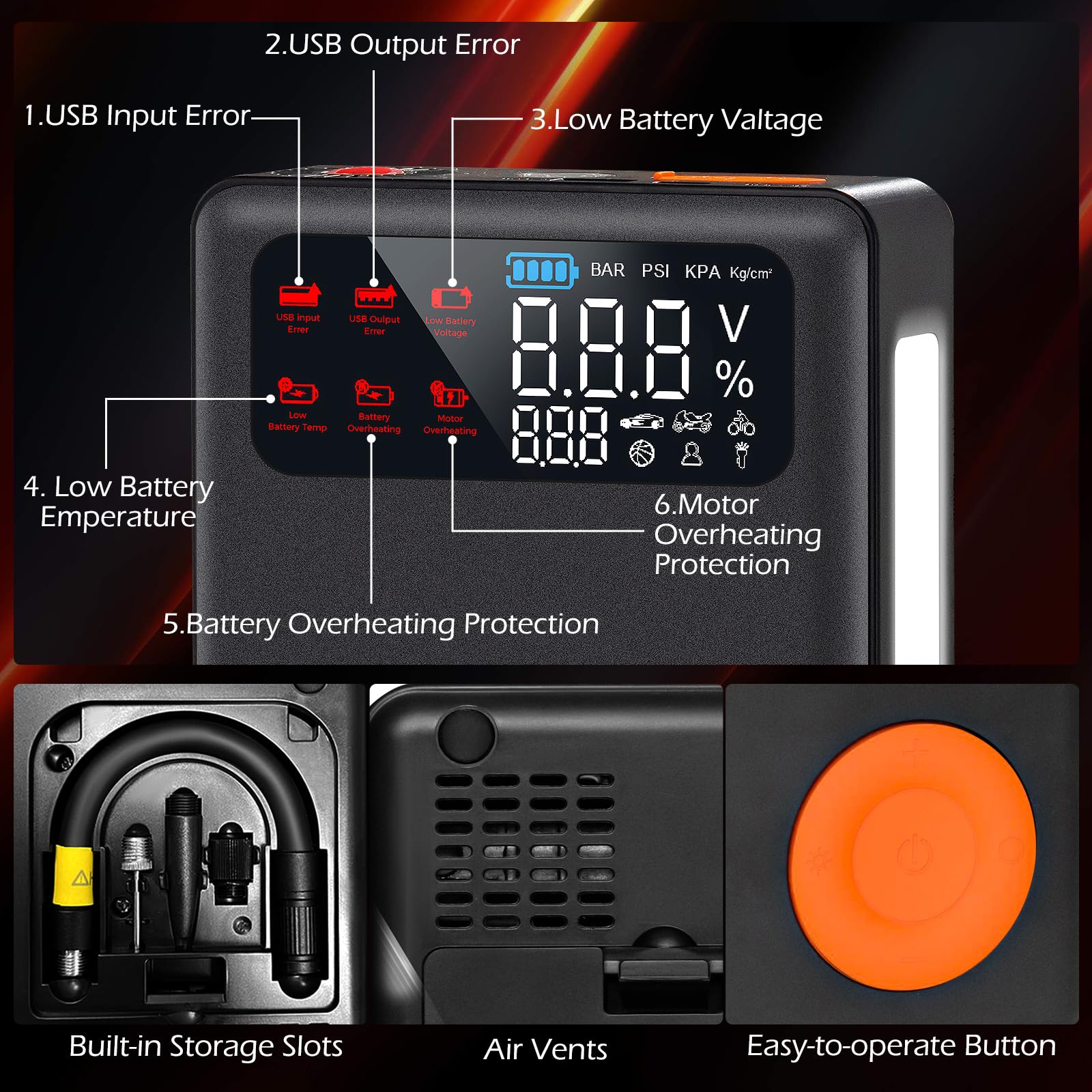 Goplus Car Jump Starter with Air Compressor - Image 5