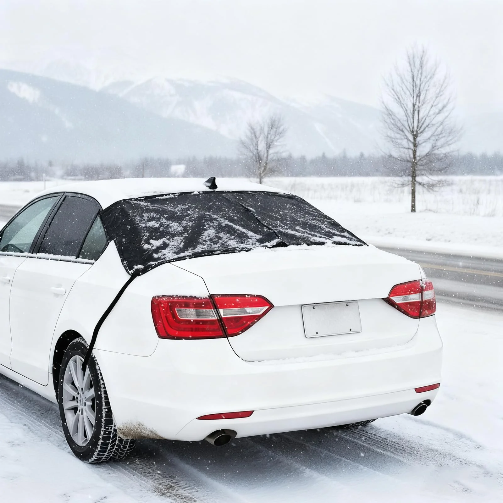 Goplus Car Windshield Snow Cover Set, Heavy Duty 600D Oxford Fabric Front & Rear Ice Frost Protectors - Image 9