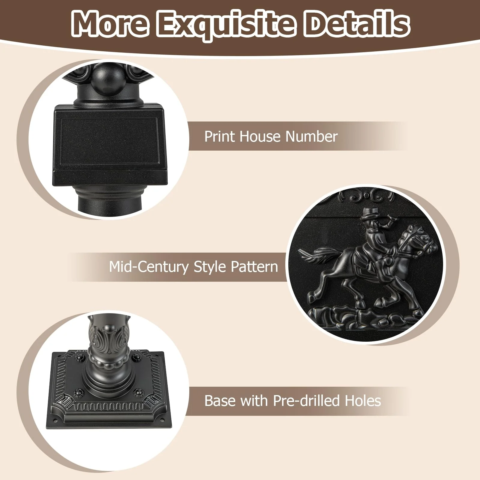 Goplus Cast Aluminum Mailbox with Post - Image 9