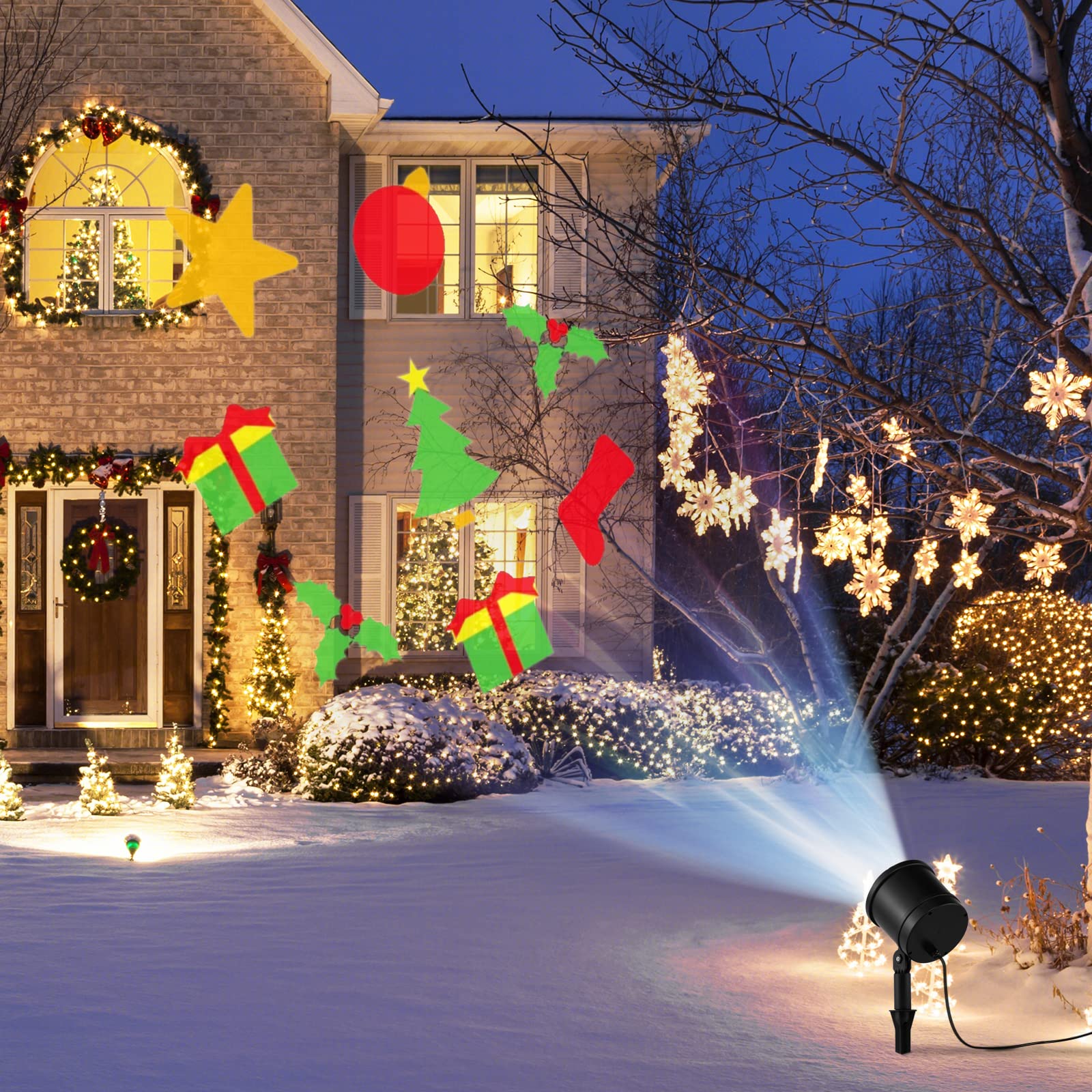 Goplus Christmas Projector Lights Rotating Projection Lamp with 65° Adjustable Angle - Image 6