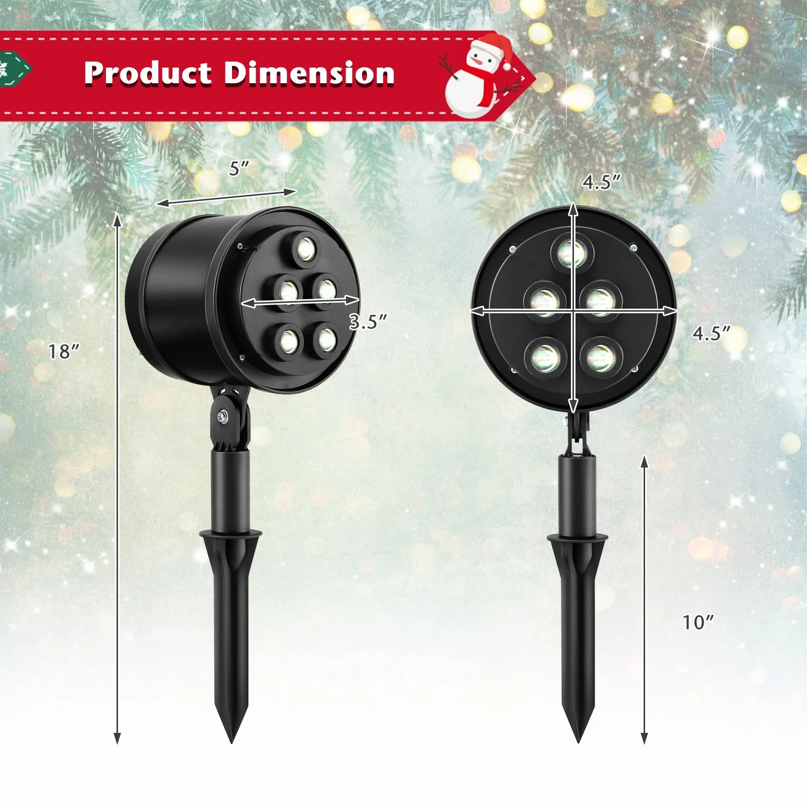 Goplus Christmas Projector Lights Rotating Projection Lamp with 65° Adjustable Angle - Image 7