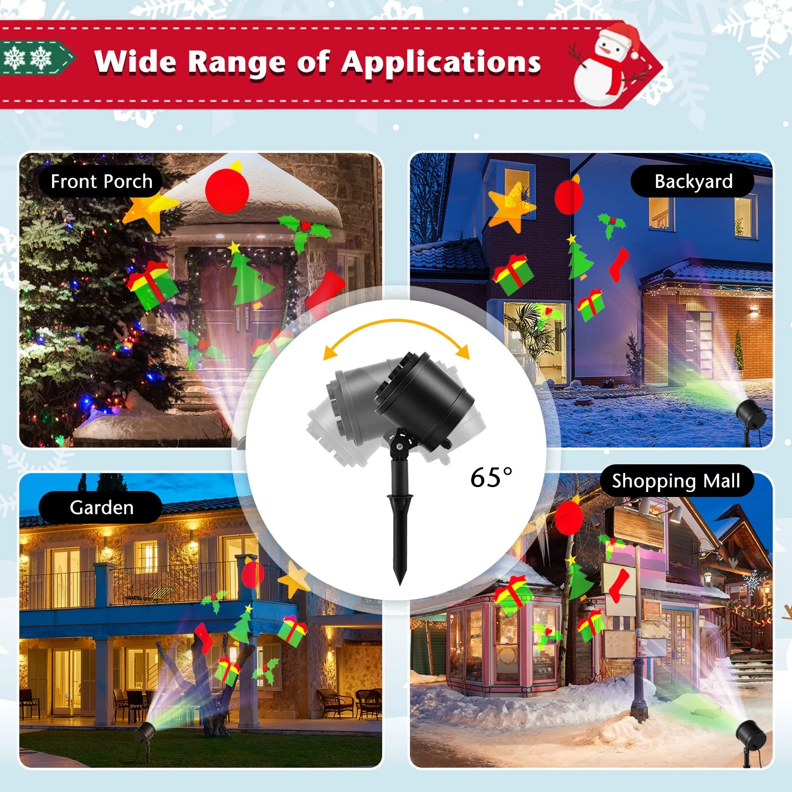 Goplus Christmas Projector Lights Rotating Projection Lamp with 65° Adjustable Angle - Image 9