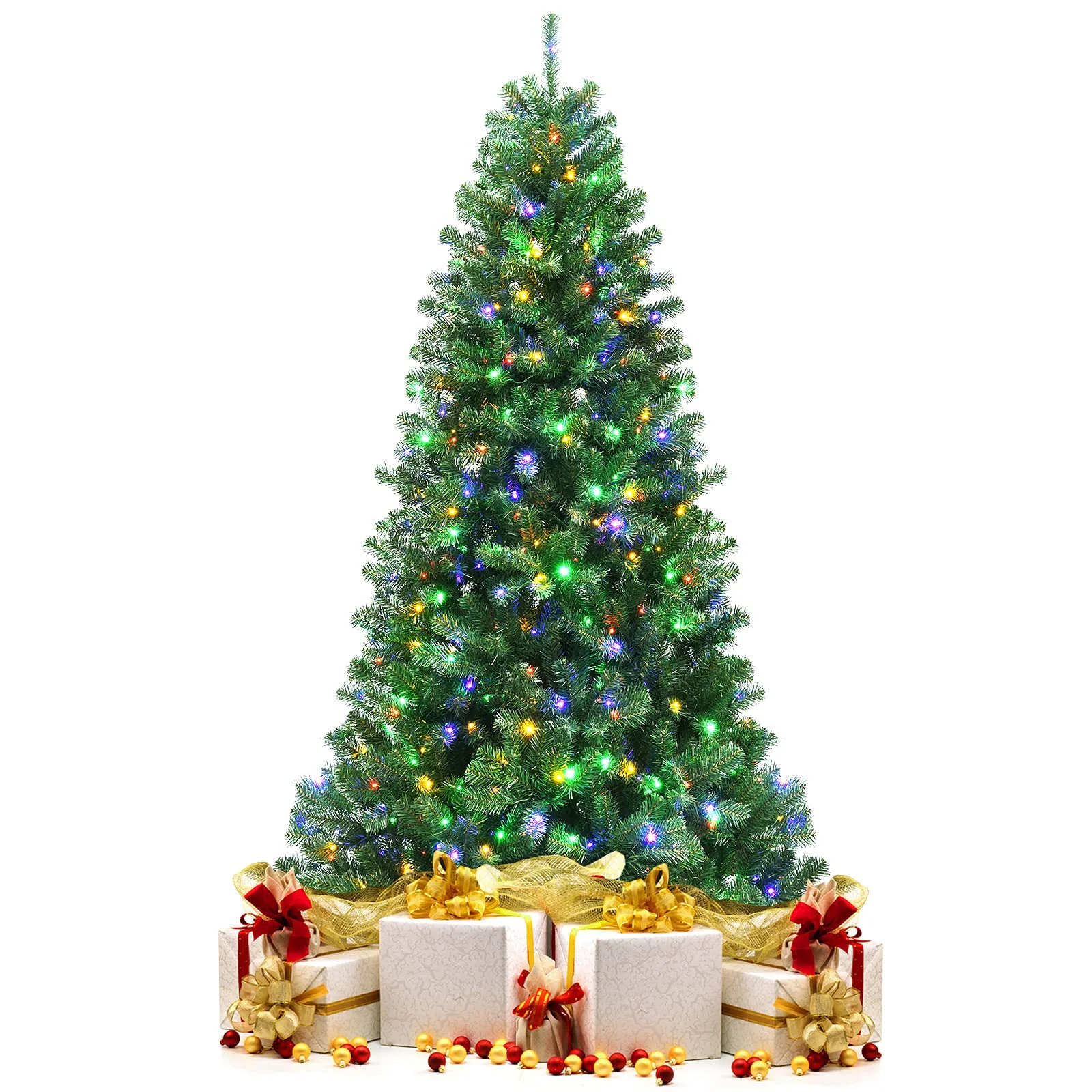 Goplus Christmas Tree, Hinged Remote Control Artificial Xmas Tree, Residential and Commercial Decoration for Indoor - Image 8