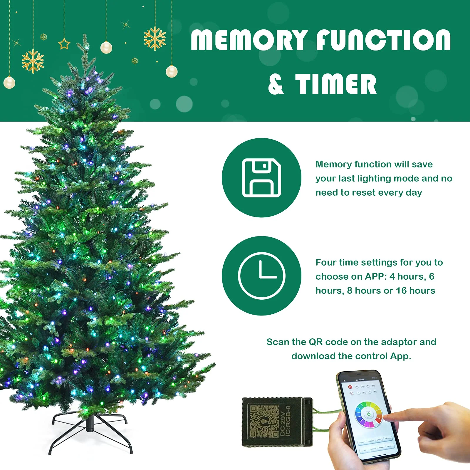 Goplus Christmas Tree, PVC & PE Branch Tips, Indoor Holiday Festival Decoration for Residential Commercial Use - Image 4