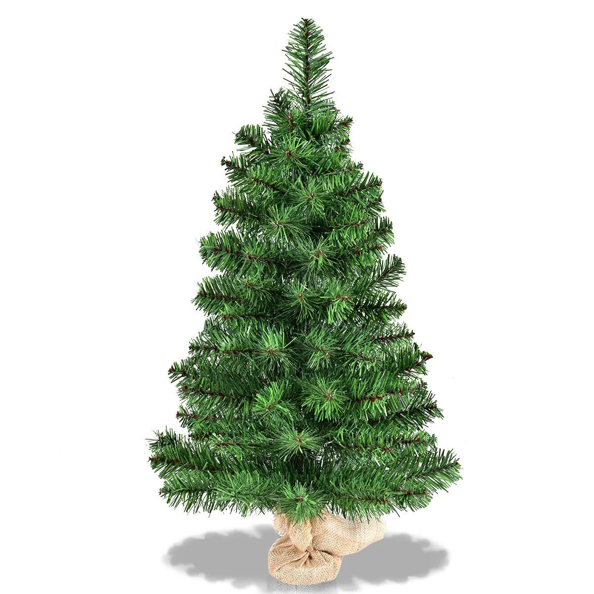 Goplus Christmas Tree Tabletop Artificial PVC Green Spruce Tree in Burlap Base - Image 10