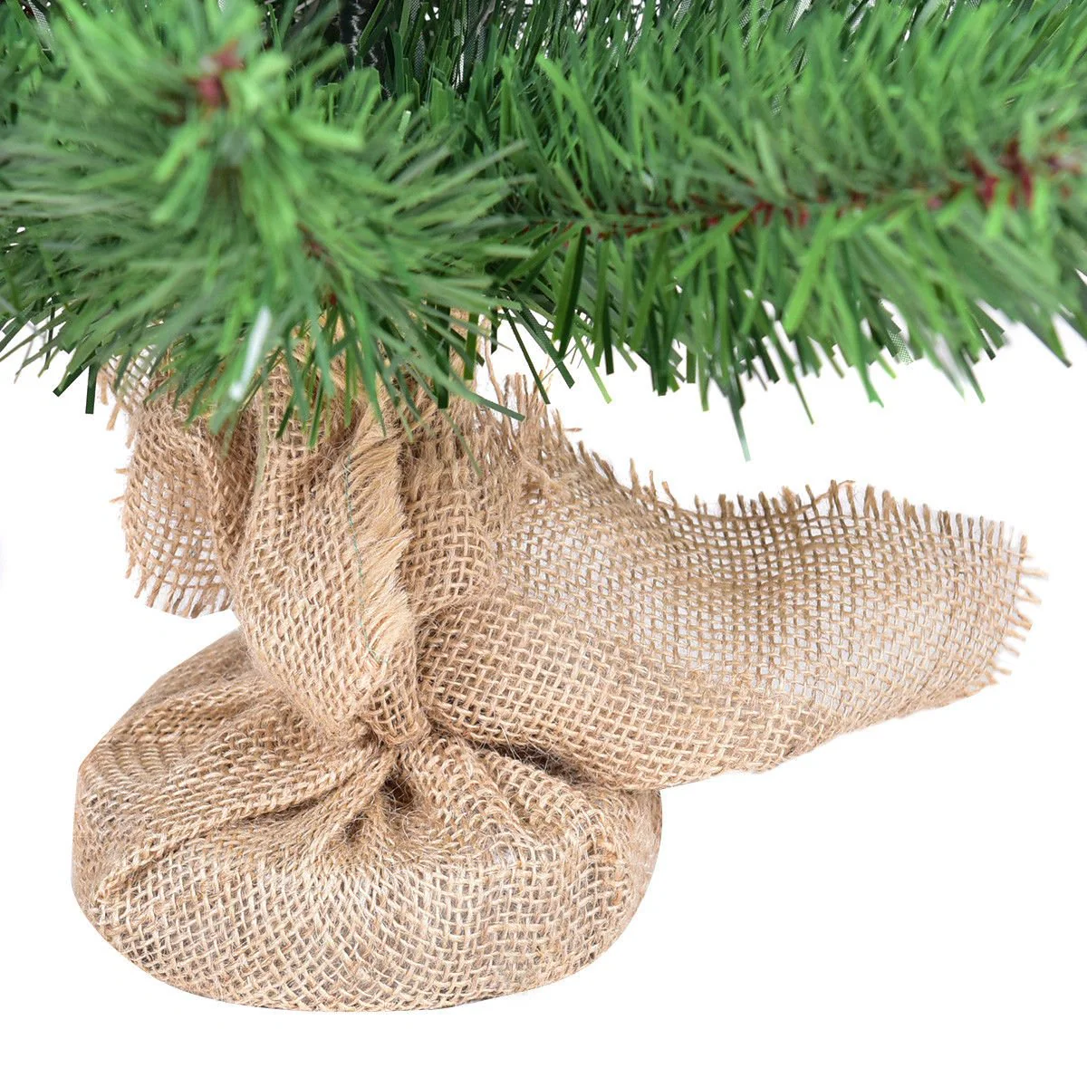 Goplus Christmas Tree Tabletop Artificial PVC Green Spruce Tree in Burlap Base - Image 7