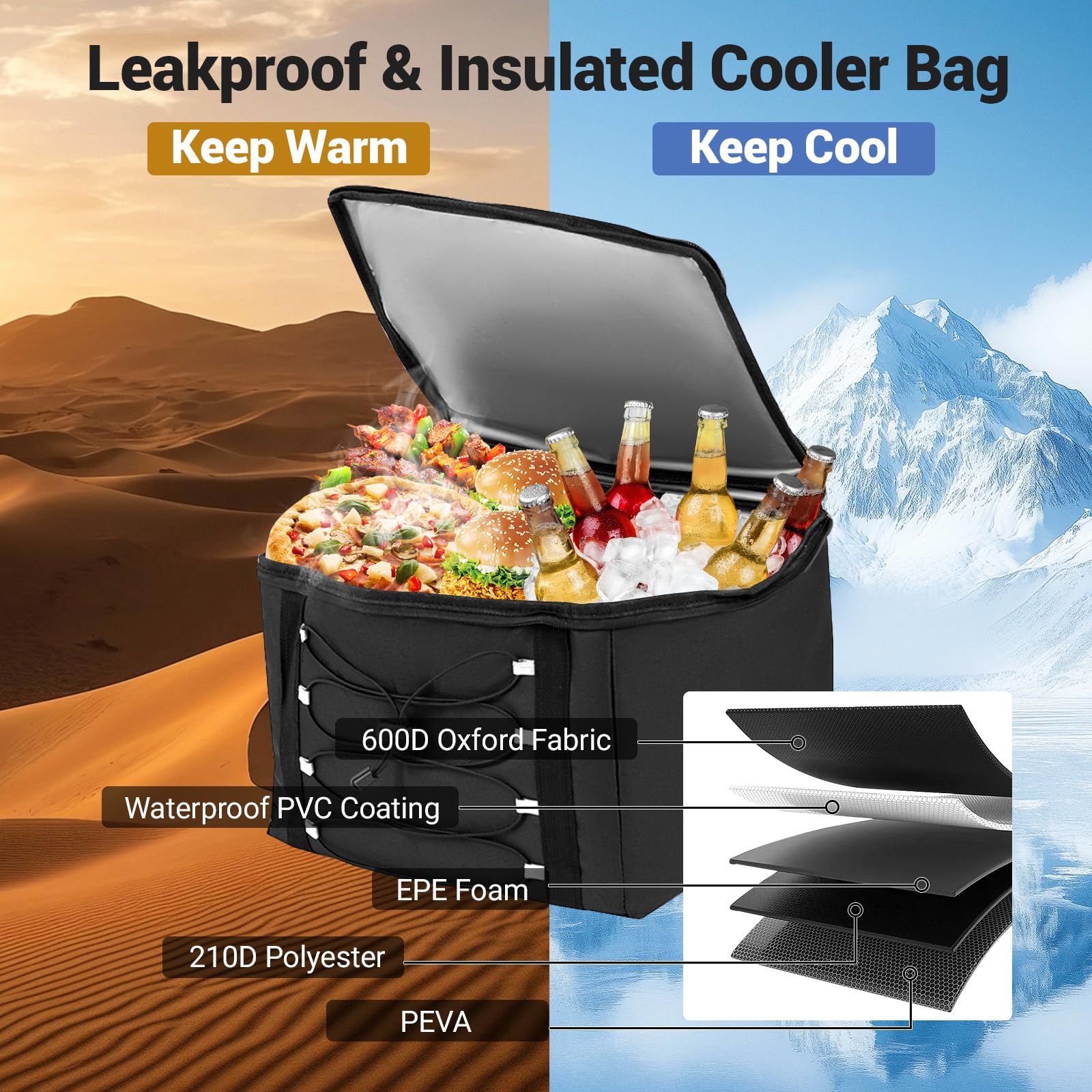 Goplus Collapsible Trunk Organizer, Multi Compartment Car Storage with Removable Lid - Image 5