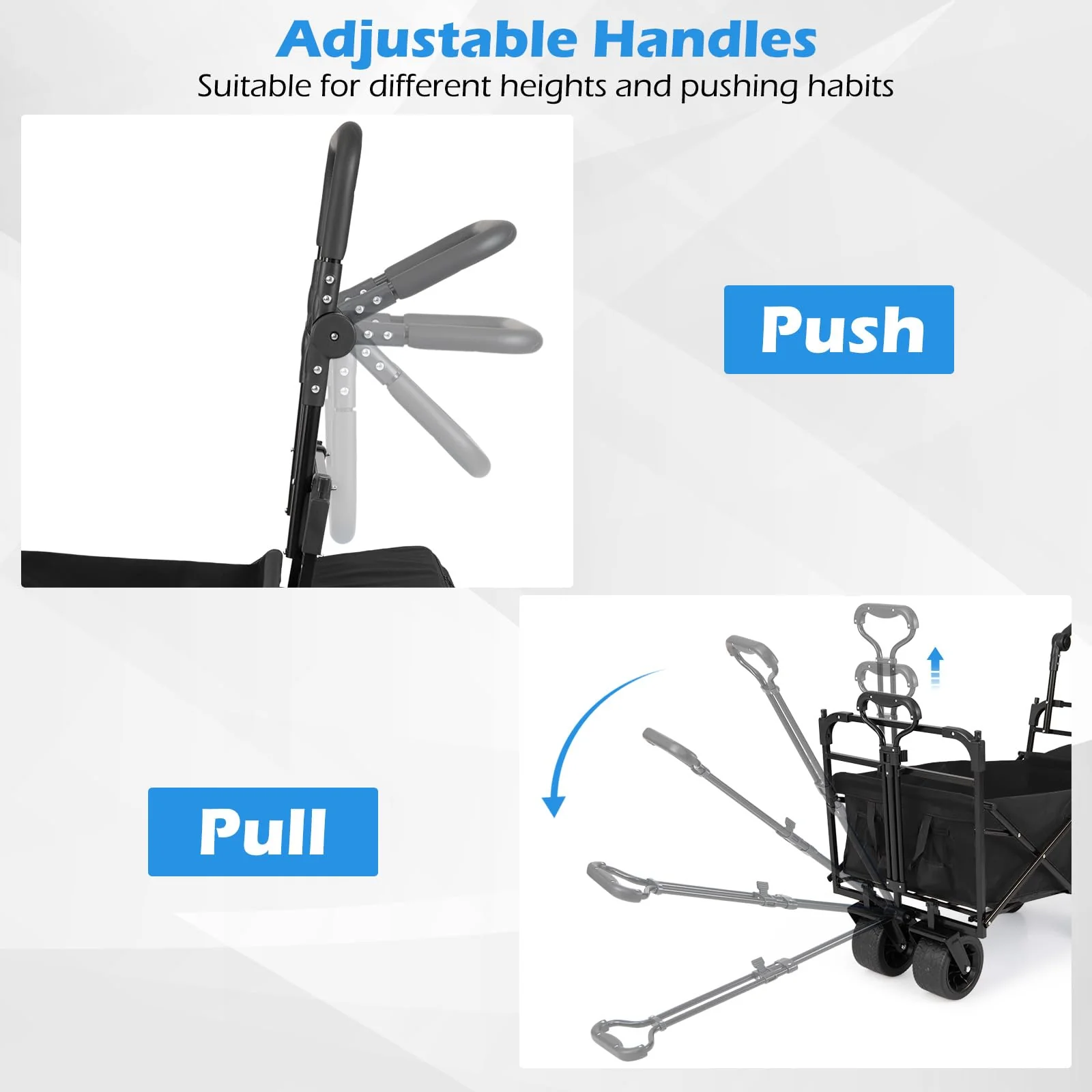 Goplus Collapsible Wagon with Removable Canopy & Detachable Storage Bag - Image 2
