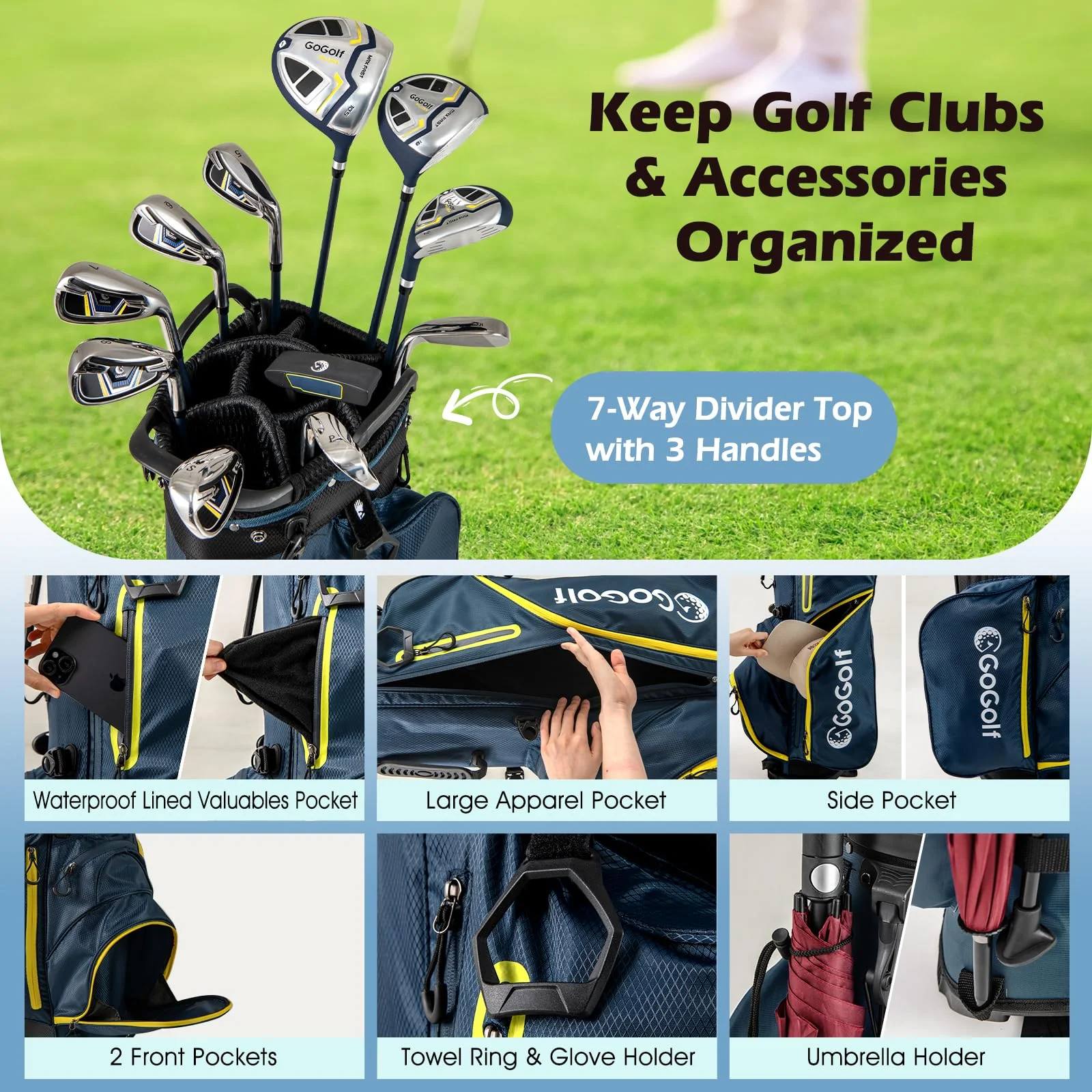 Goplus Complete Golf Club Set for Men | 12 Pieces Right Hand Golf Clubs - Image 3