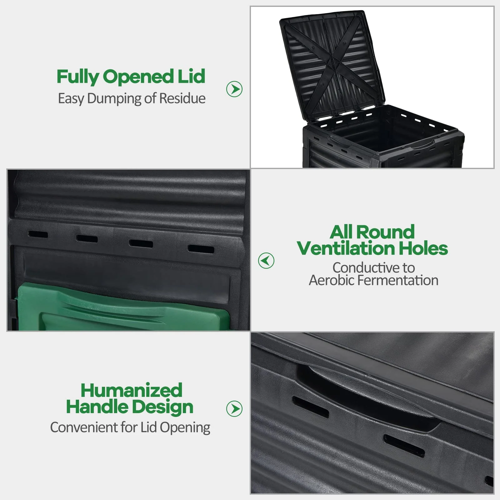 Goplus Compost Bin, 80 Gallon(300 L) Large Composting Box - Image 5
