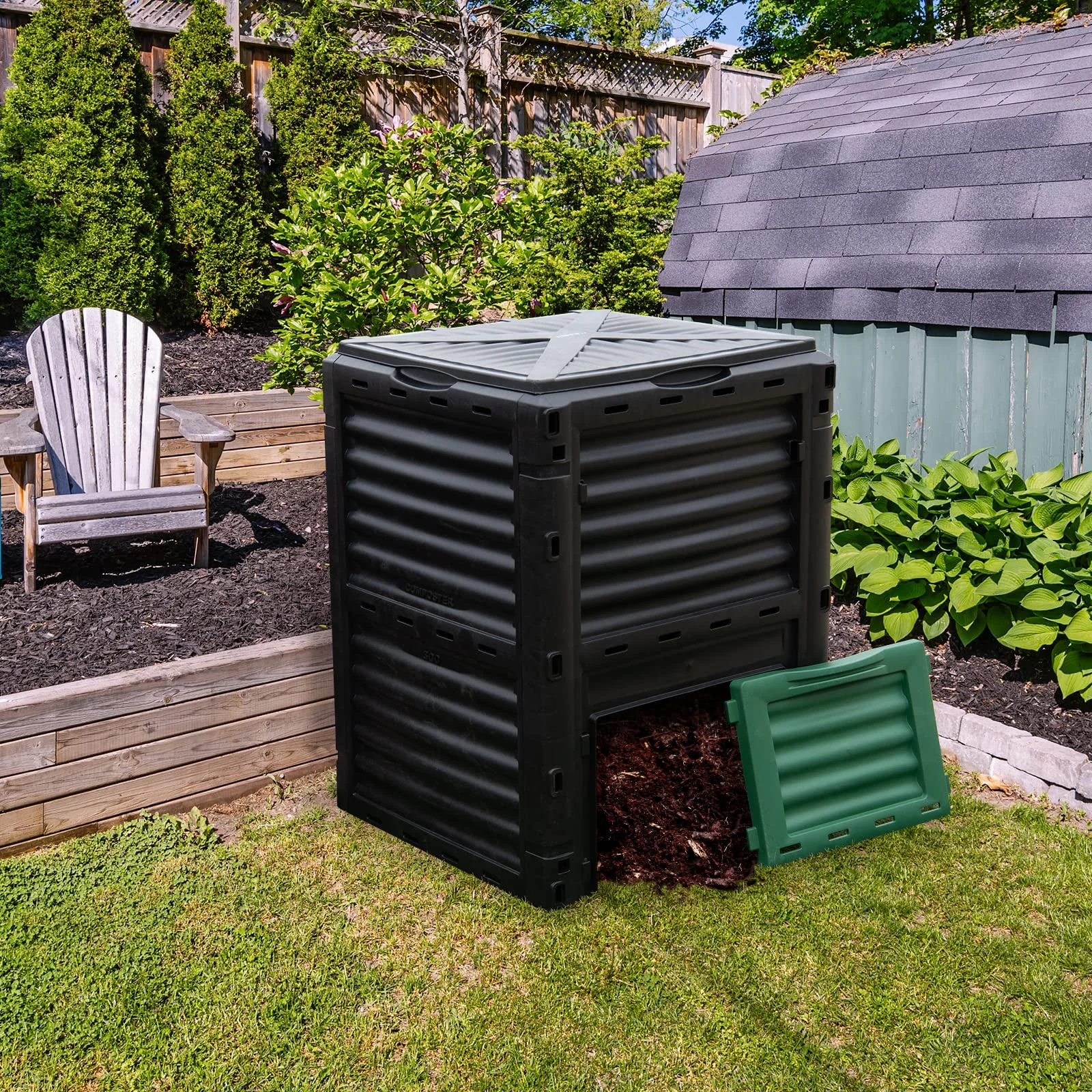 Goplus Compost Bin, 80 Gallon(300 L) Large Composting Box - Image 8