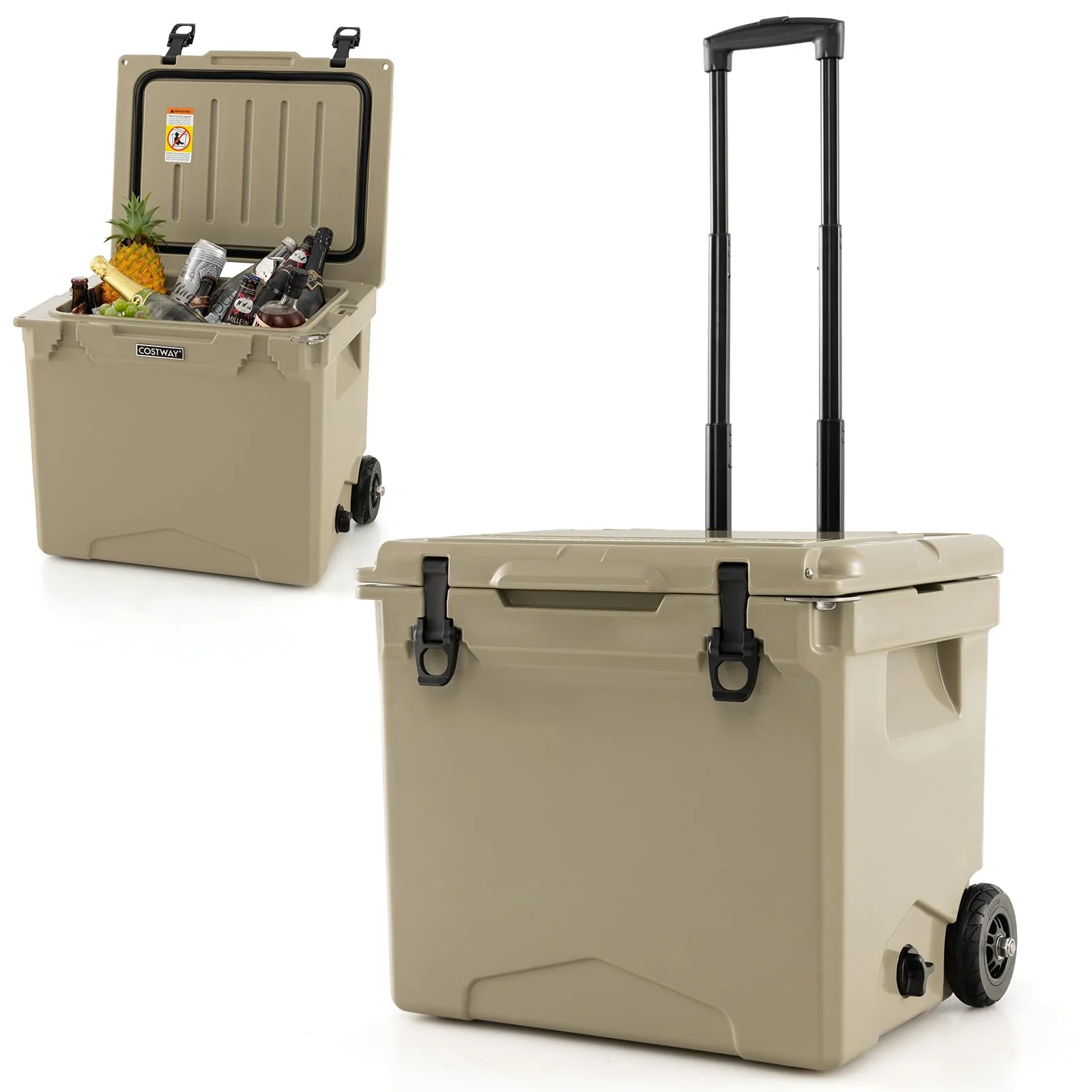 Goplus Cooler, Portable Ice Chest with All-Terrain Wheels - Image 11