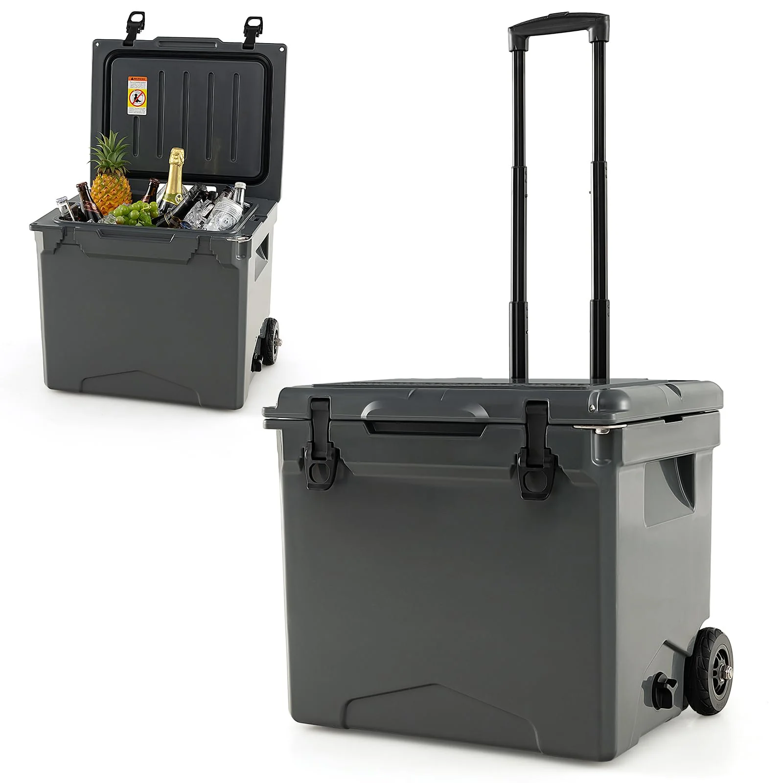Goplus Cooler, Portable Ice Chest with All-Terrain Wheels - Image 12