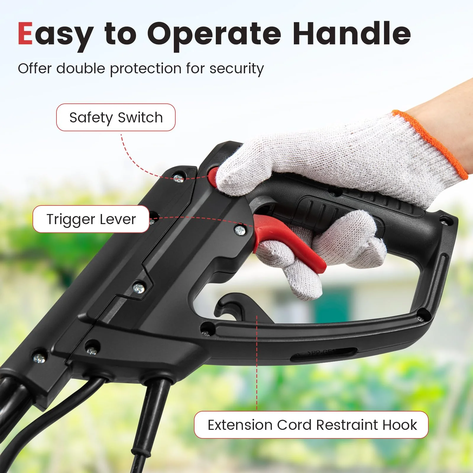 Goplus Corded Electric Tiller Cultivator 10 Amp Powerful Foldable Garden Rototiller - Image 4