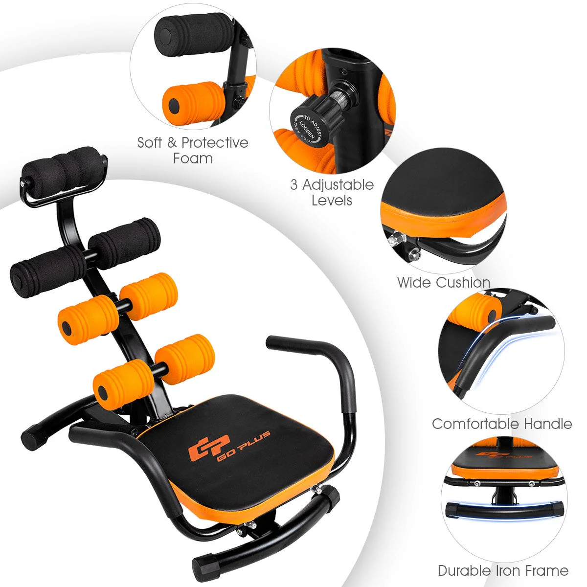 Goplus Core & Abdominal Trainers, Twister Trainer Ab Exercise Machine Height Adjustable - Image 3