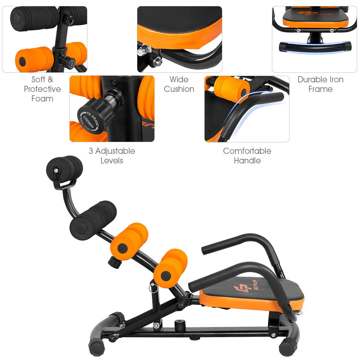 Goplus Core & Abdominal Trainers, Twister Trainer Ab Exercise Machine Height Adjustable - Image 4