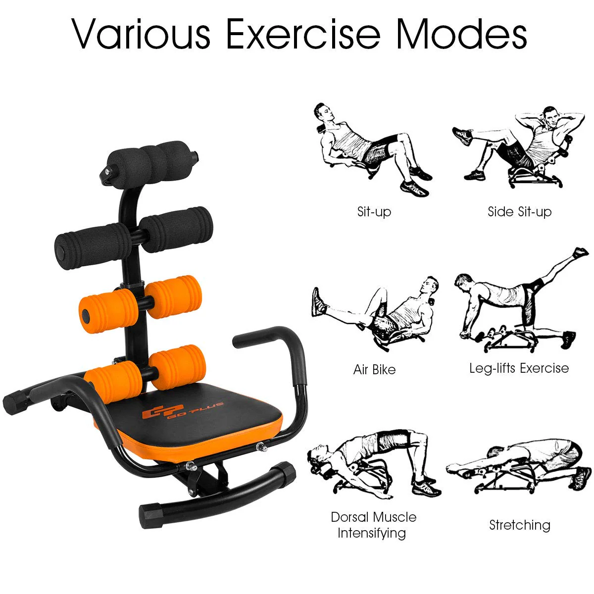 Goplus Core & Abdominal Trainers, Twister Trainer Ab Exercise Machine Height Adjustable - Image 6