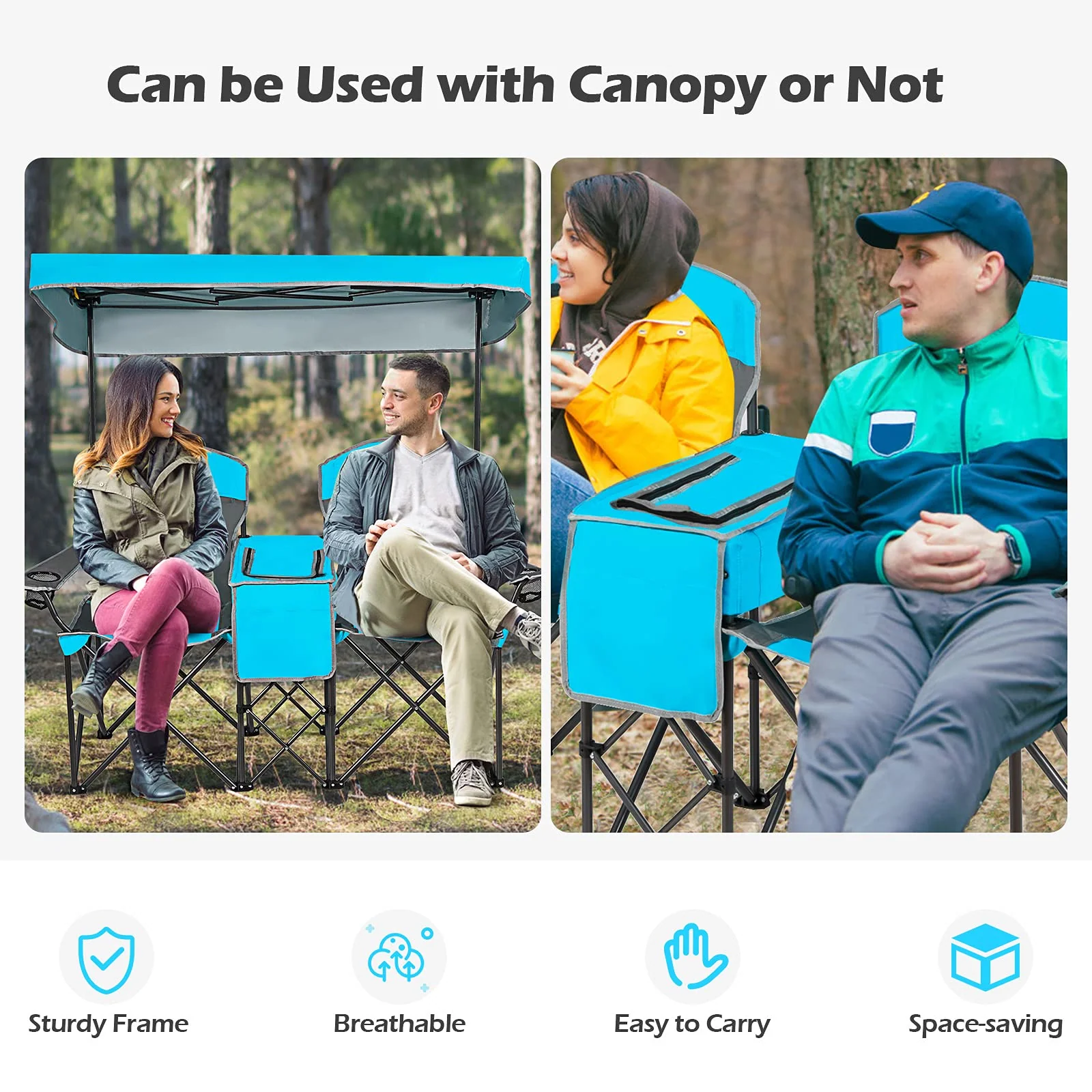 Goplus Double Camping Seat w/Shade Canopy - Image 5