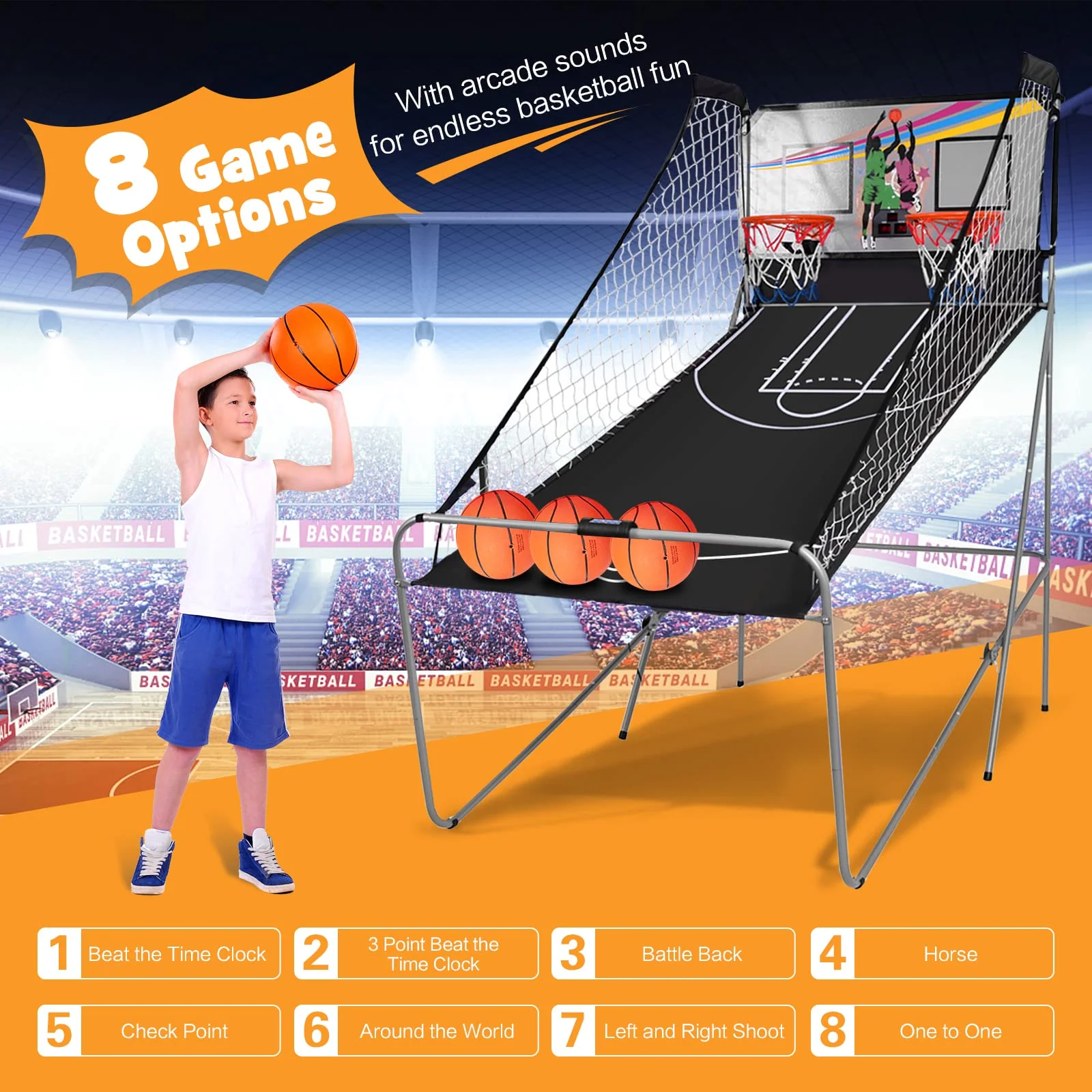 Goplus Dual Shot Basketball Arcade Game - Image 3