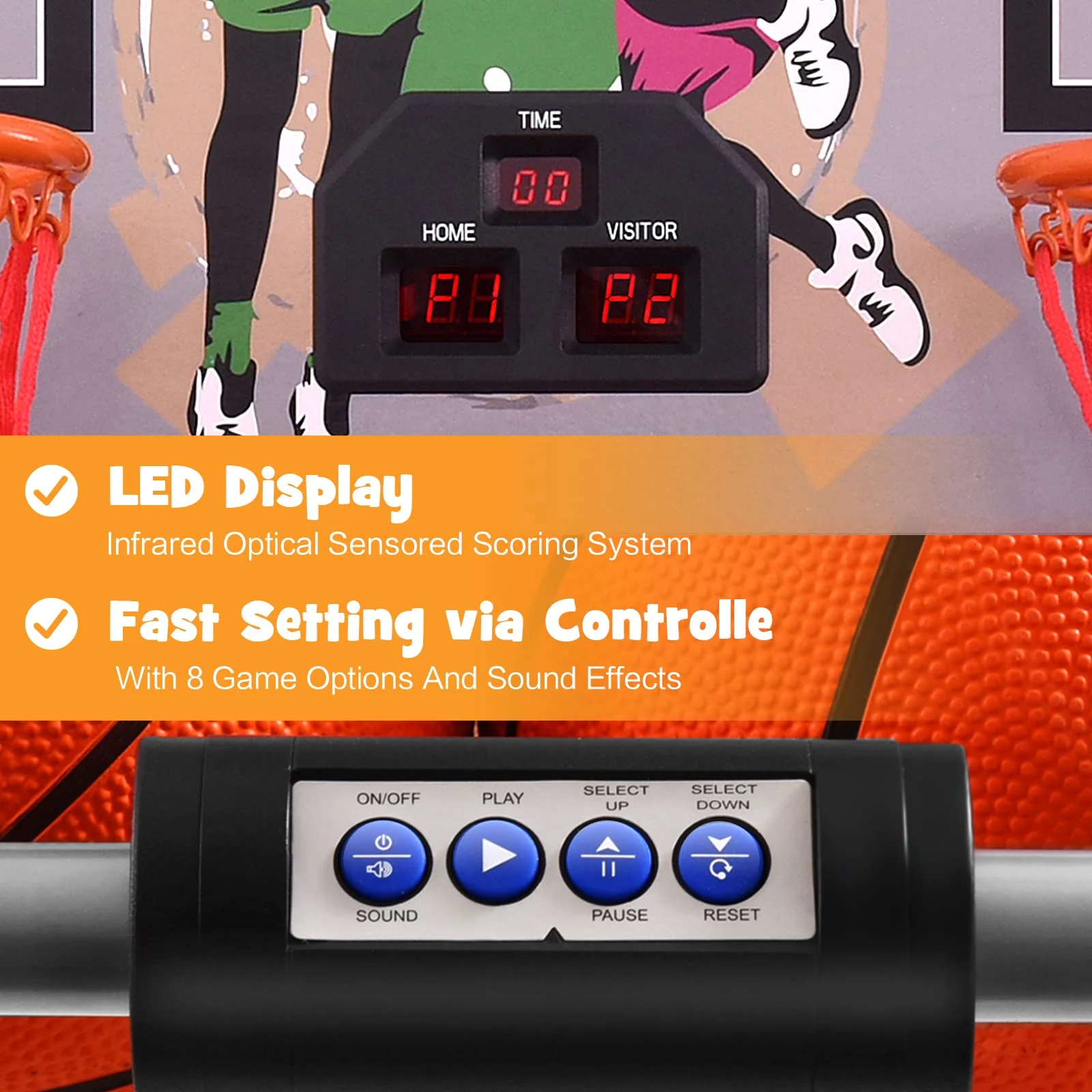 Goplus Dual Shot Basketball Arcade Game - Image 4
