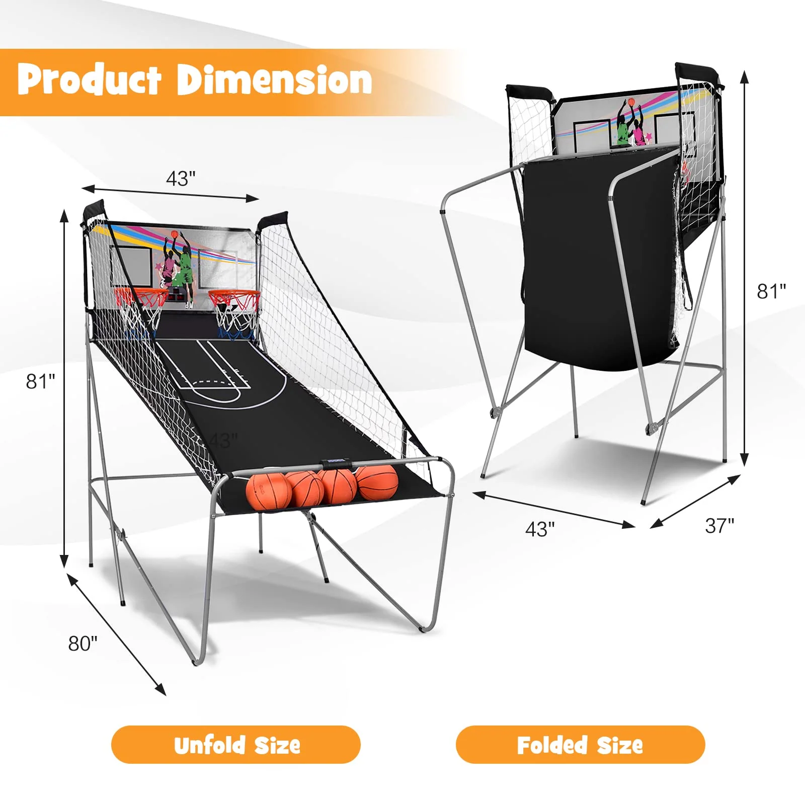 Goplus Dual Shot Basketball Arcade Game - Image 5