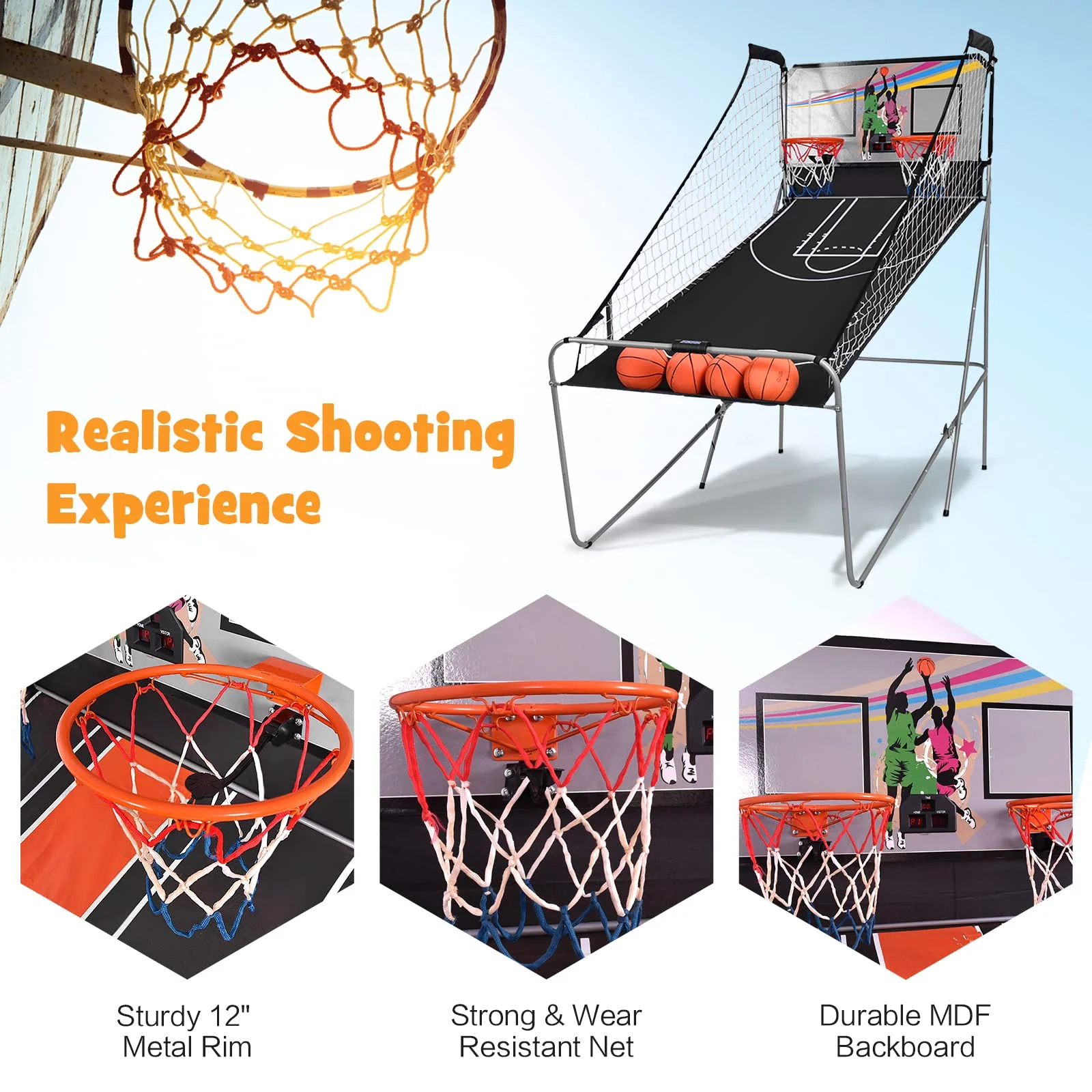 Goplus Dual Shot Basketball Arcade Game - Image 6