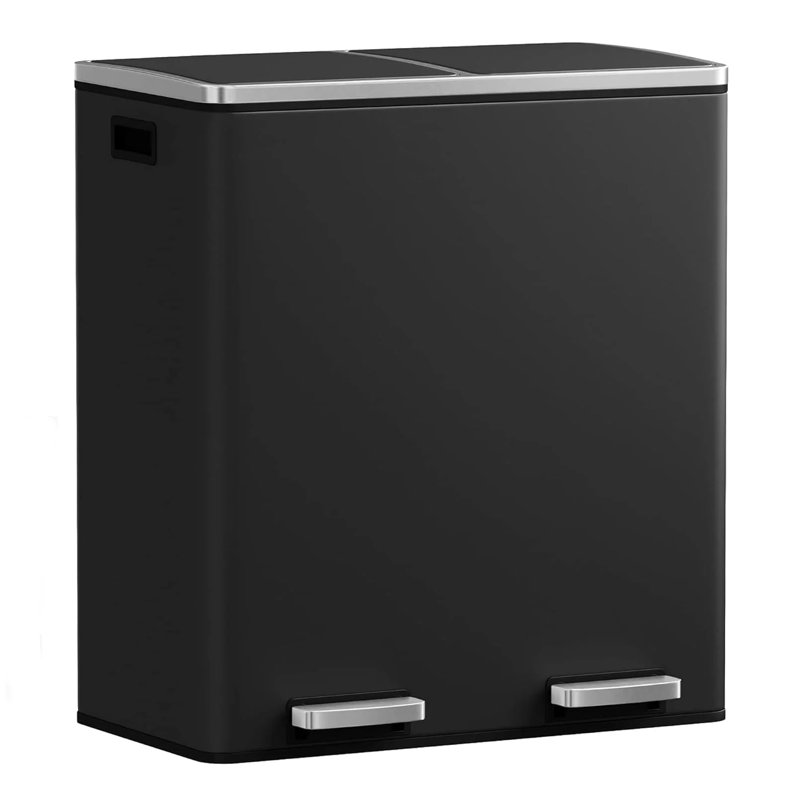 Goplus Dual Trash Can, 60 Liter (2x30L)/ 16 Gallon Stainless Steel Step Trash Can - Image 9