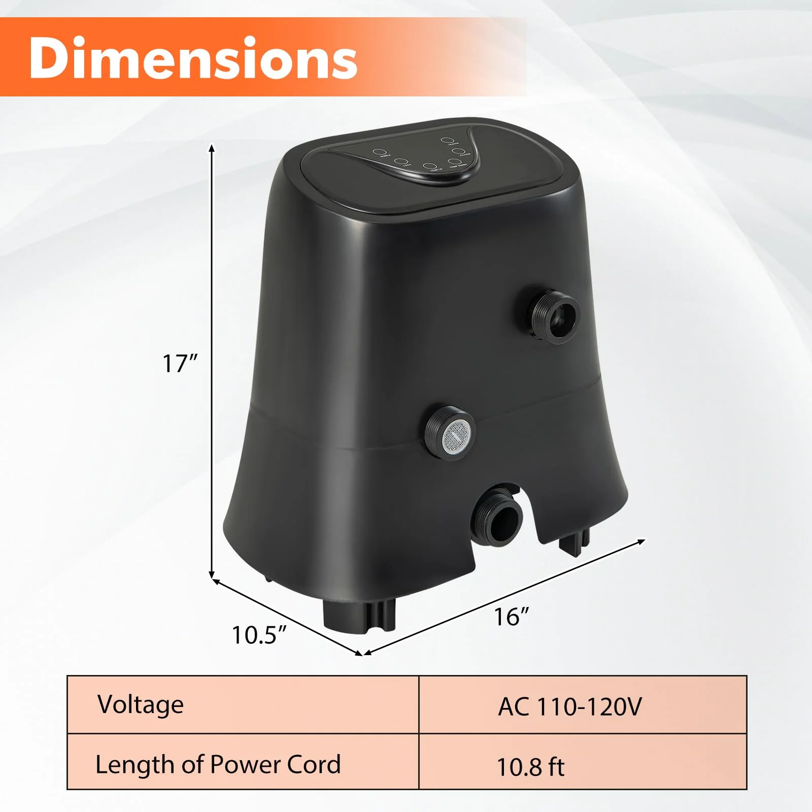 Goplus Electric Heater Pump for Inflatable Hot Tub, 1350W SPA Control Center for Bubble, Filtration & Heating - Image 7