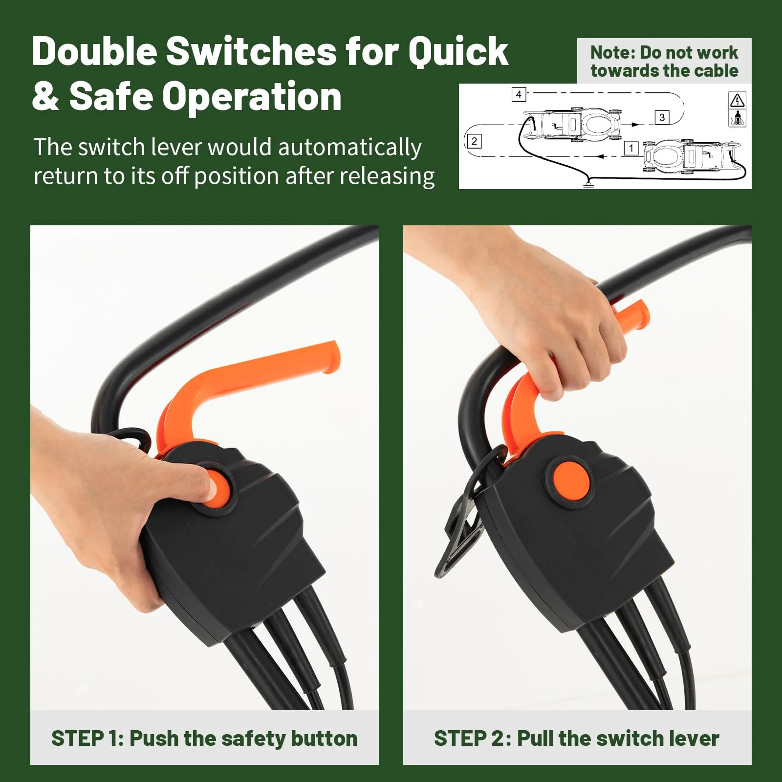 Goplus Electric Lawn Mower, 2-in-1 Versatile Corded Lawn Mower, 12 AMP Motor, 14" Cutting Deck - Image 4