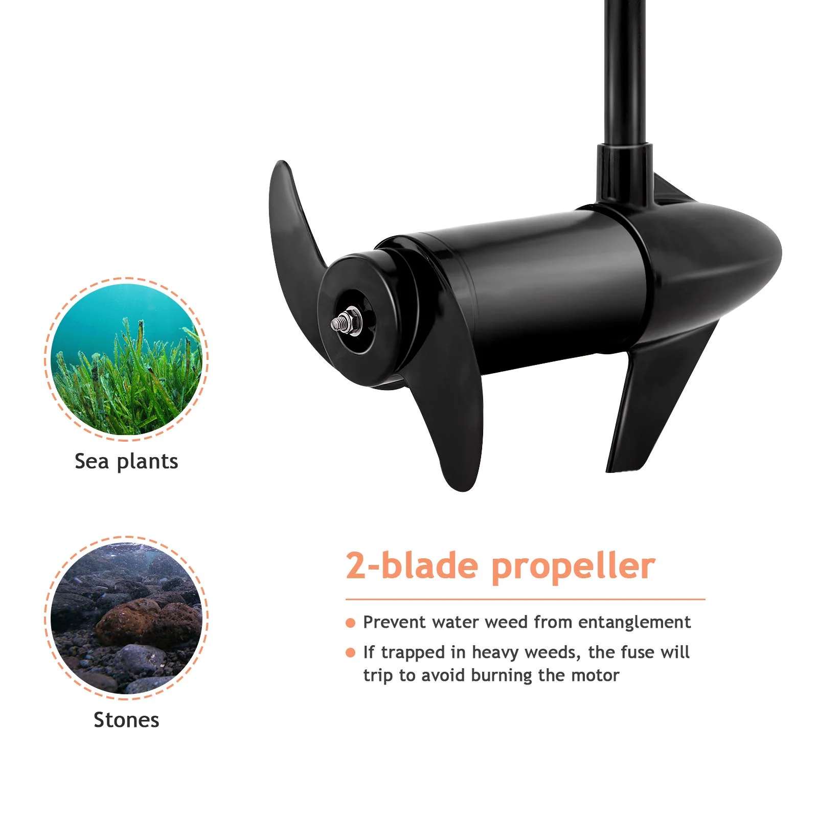 Goplus Electric Trolling Motor 8 Speed, Boat Fishing Motor w/Telescoping Handle - Image 7