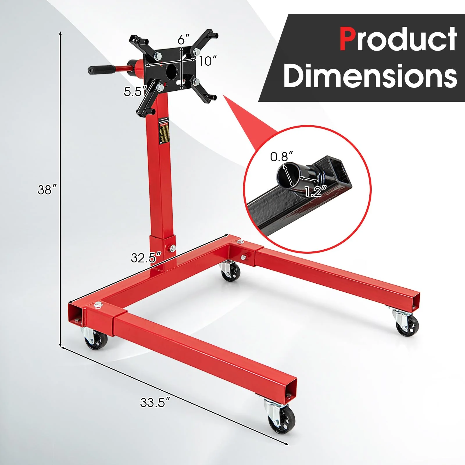 Goplus Engine Stand, 1500 LBS (3/4 Ton) Motor Stand with 4 Wheels - Image 7