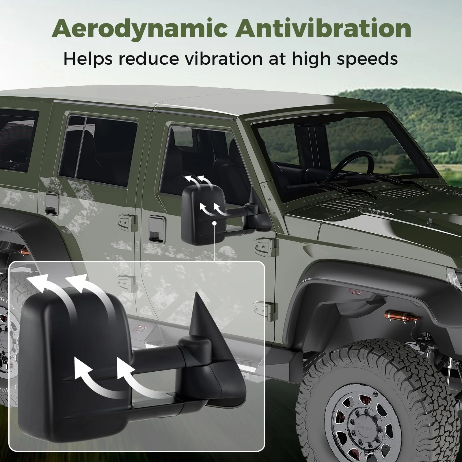 Goplus Extenable Tow Mirrors for 1999-2006 Chevy Silverado GMC Sierra 1500 2500HD 3500HD - Image 4