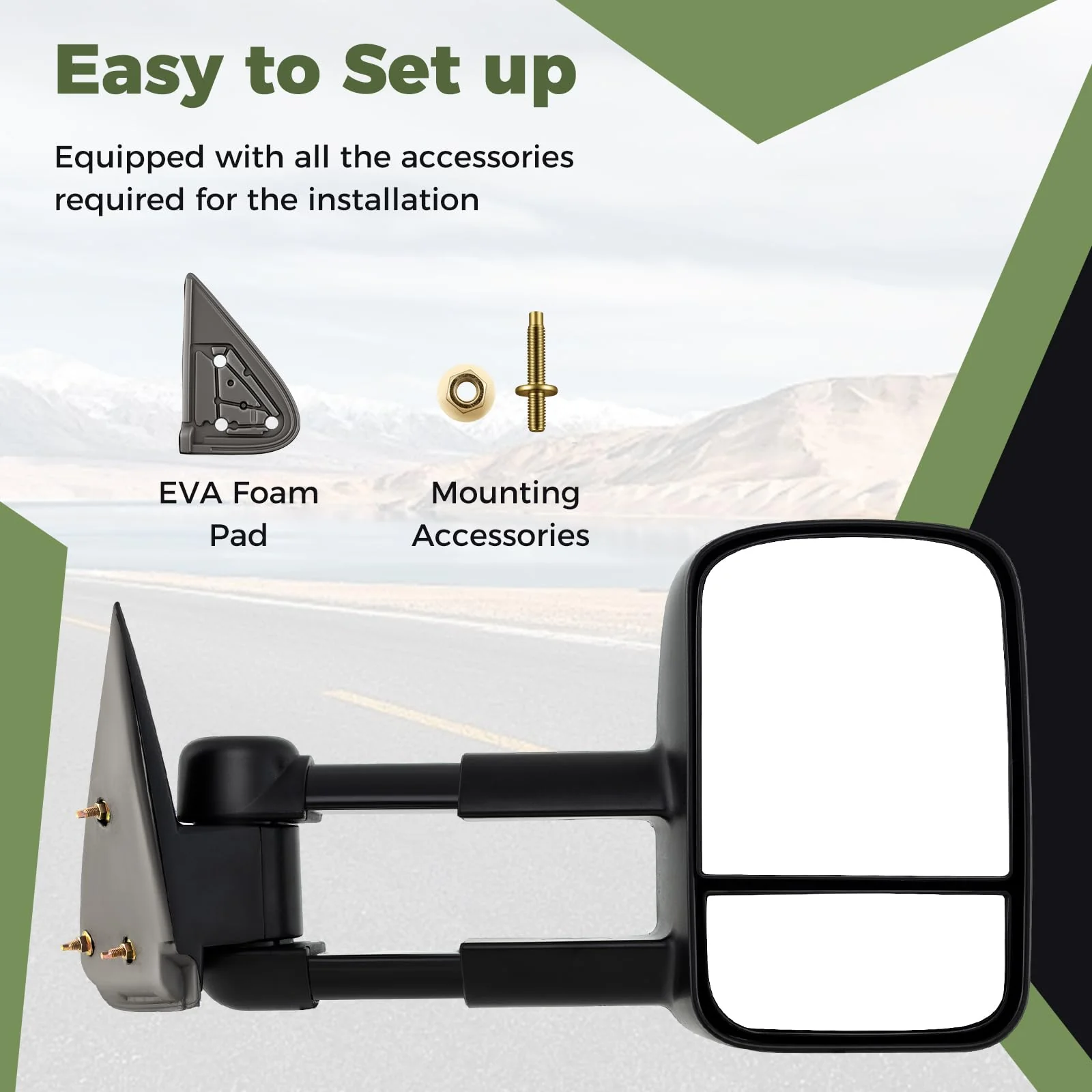 Goplus Extenable Tow Mirrors for 1999-2006 Chevy Silverado GMC Sierra 1500 2500HD 3500HD - Image 5