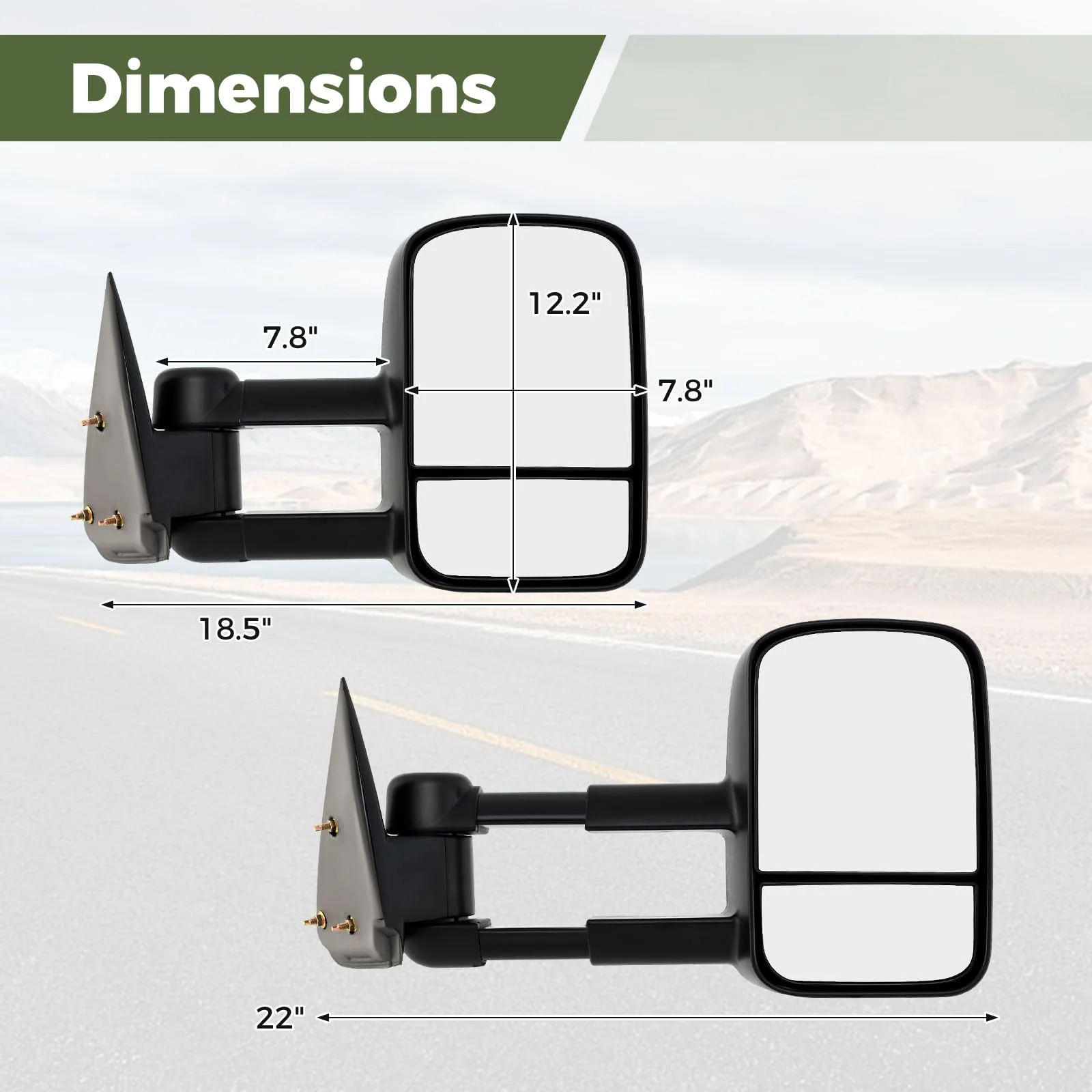 Goplus Extenable Tow Mirrors for 1999-2006 Chevy Silverado GMC Sierra 1500 2500HD 3500HD - Image 8