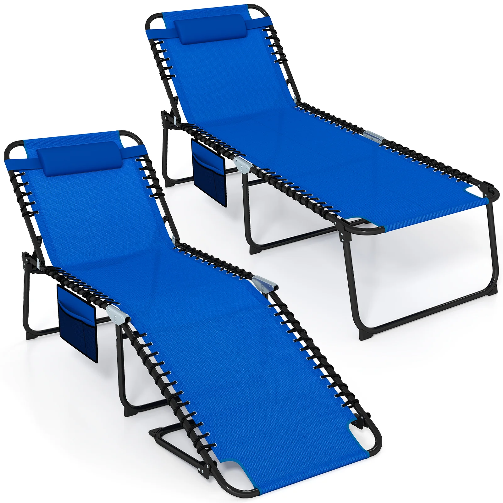 Goplus Extra Large Lounge Chair Outdoor Folding 5-Position Tanning Chair - Image 10