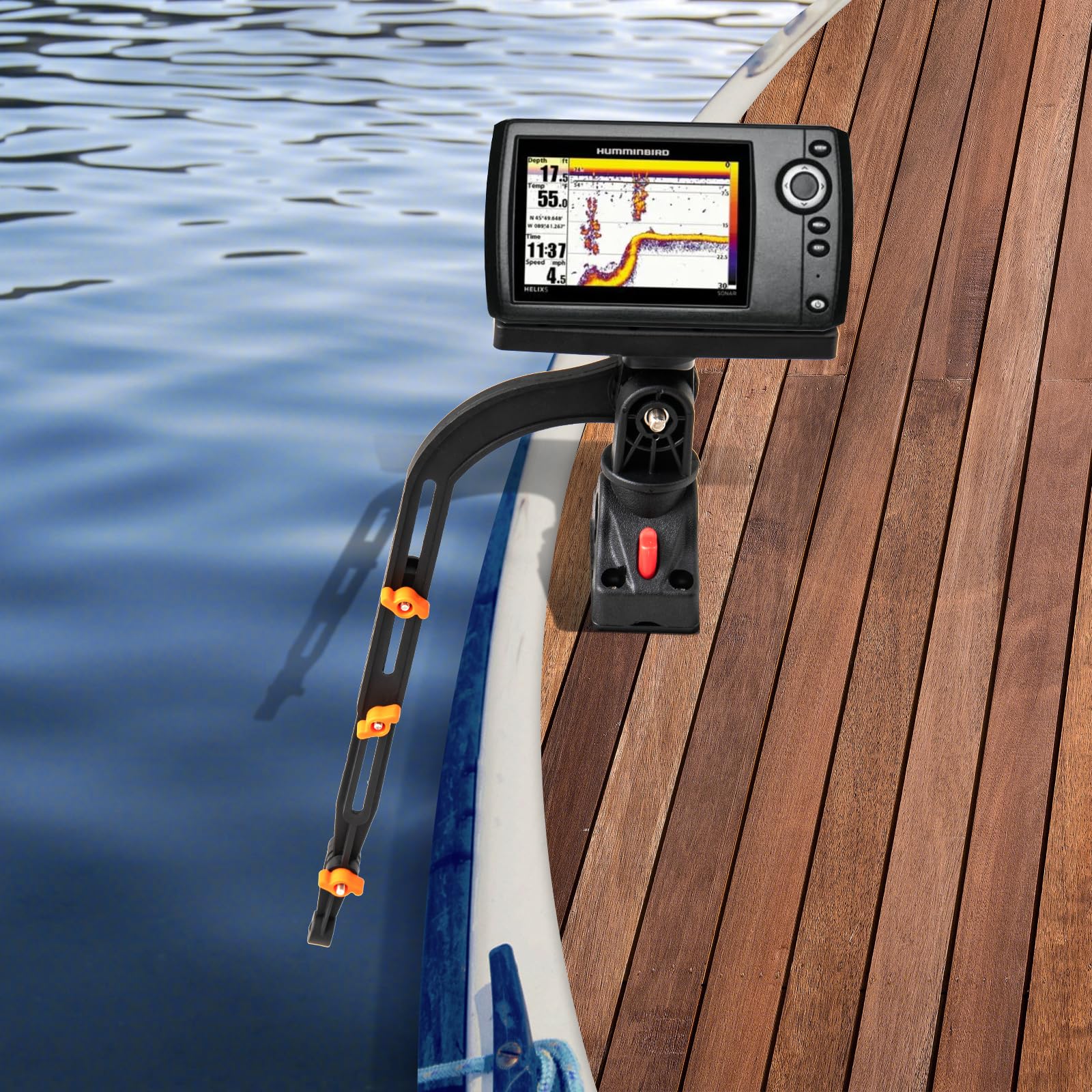 Goplus Fishing Float Tube Accessories, 360° Rotatable Fish Finder Holder w/ Mount Bracket - Image 8