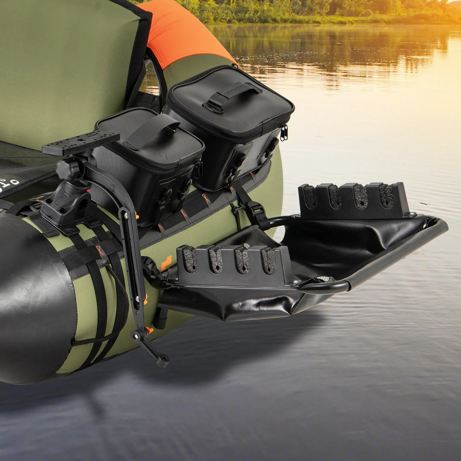 Goplus Fishing Float Tube Accessories, 360° Rotatable Fish Finder Holder w/ Mount Bracket - Image 9