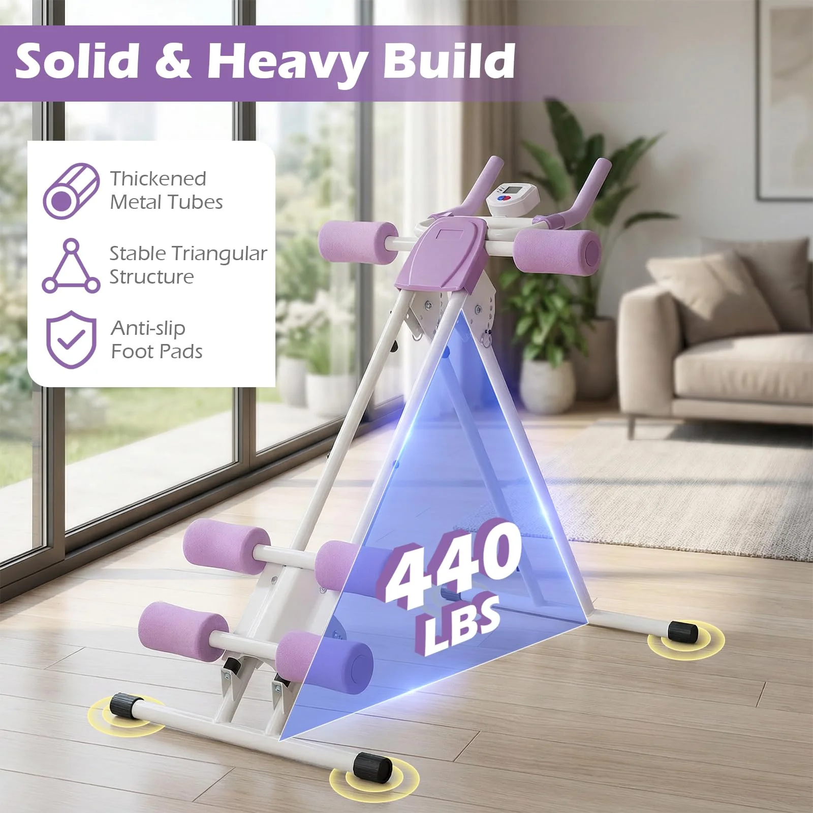 Goplus Foldable Abdominal Trainer w/6 Inclined Angles & LCD Display - Image 3