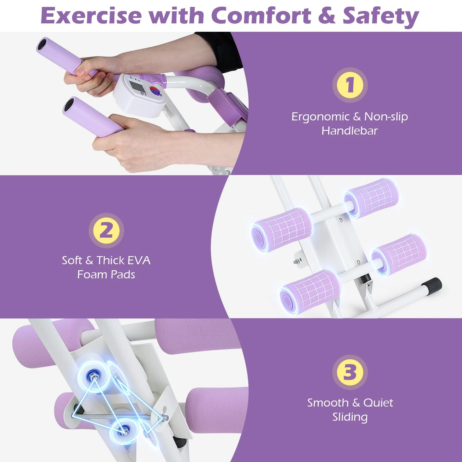 Goplus Foldable Abdominal Trainer w/6 Inclined Angles & LCD Display - Image 5