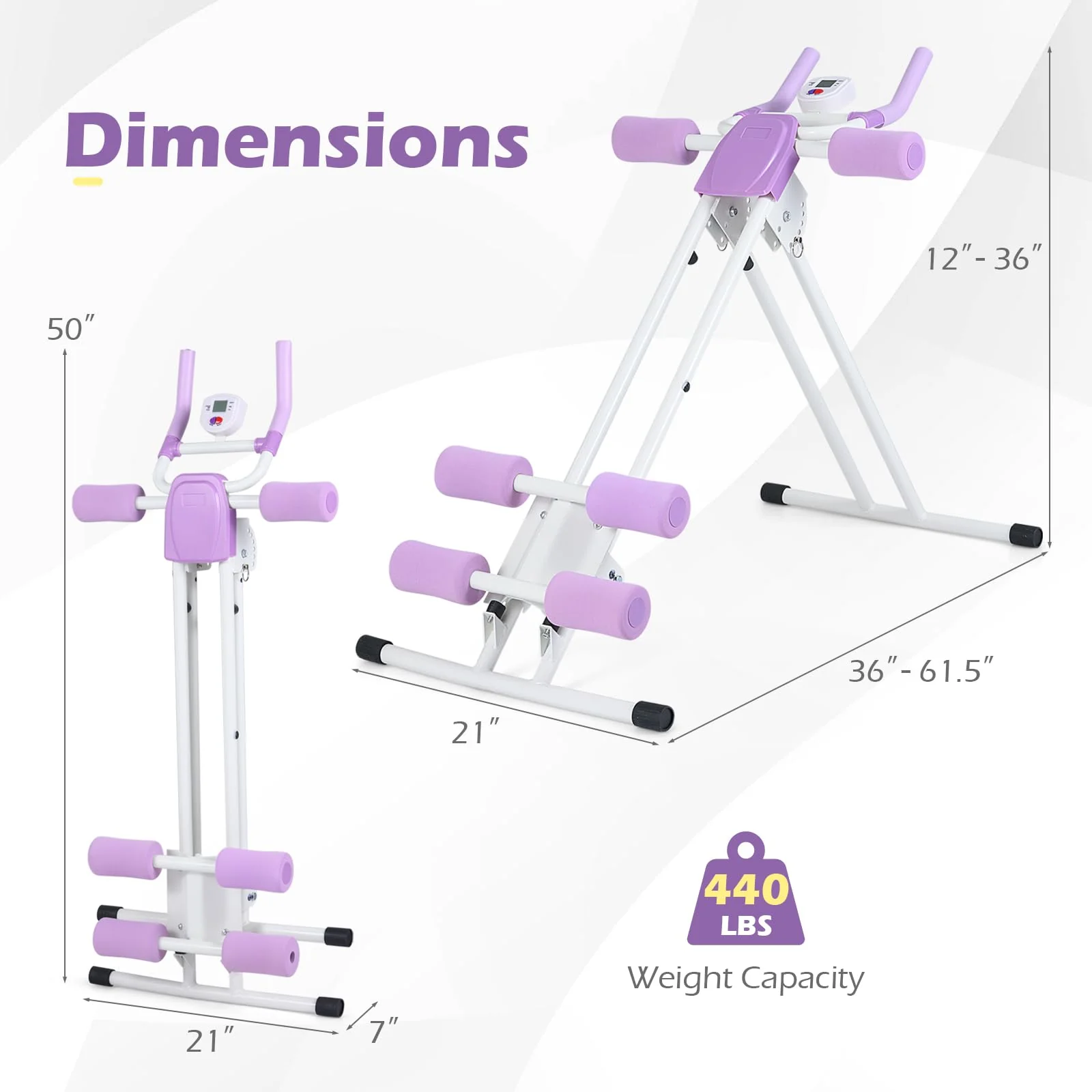 Goplus Foldable Abdominal Trainer w/6 Inclined Angles & LCD Display - Image 7
