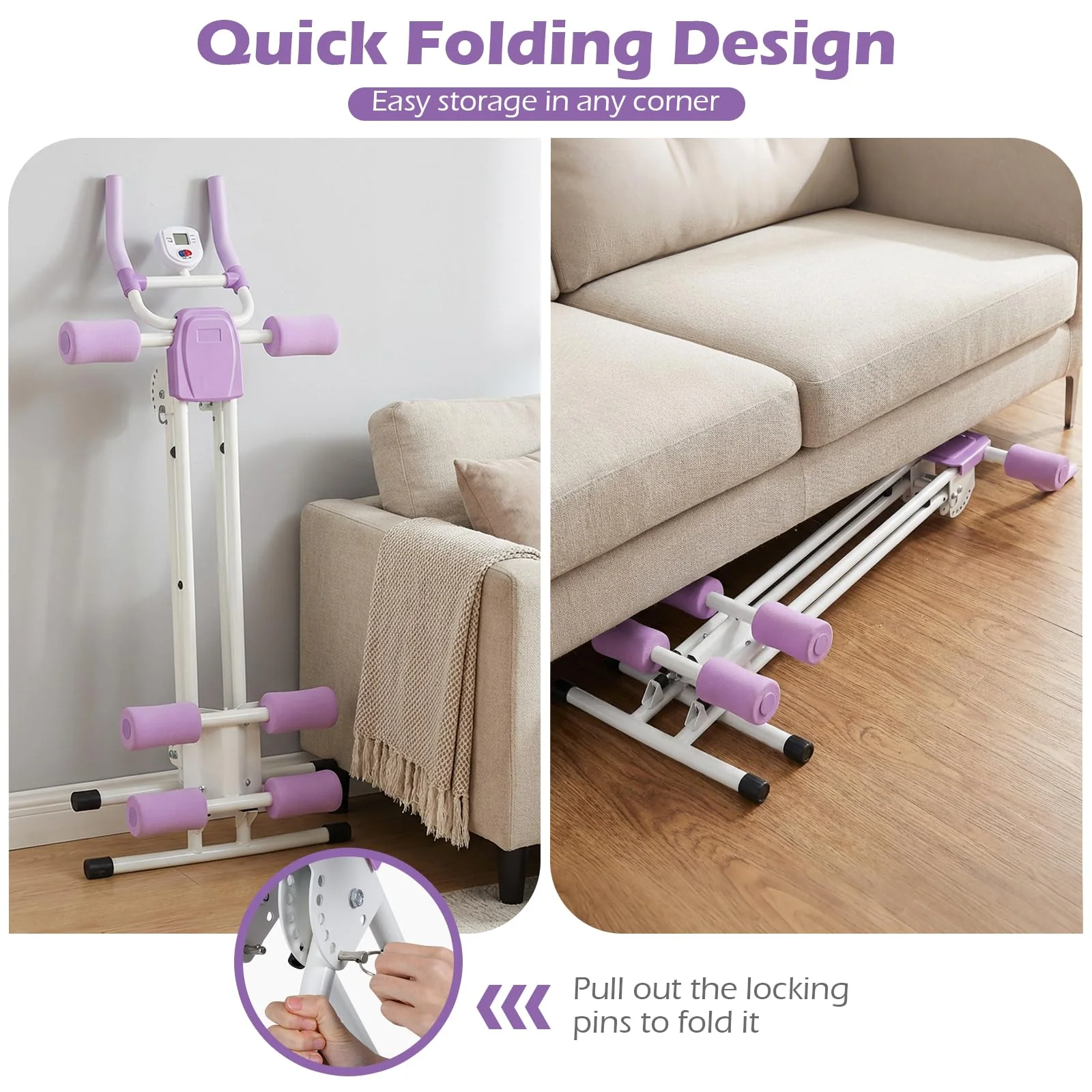 Goplus Foldable Abdominal Trainer w/6 Inclined Angles & LCD Display - Image 8