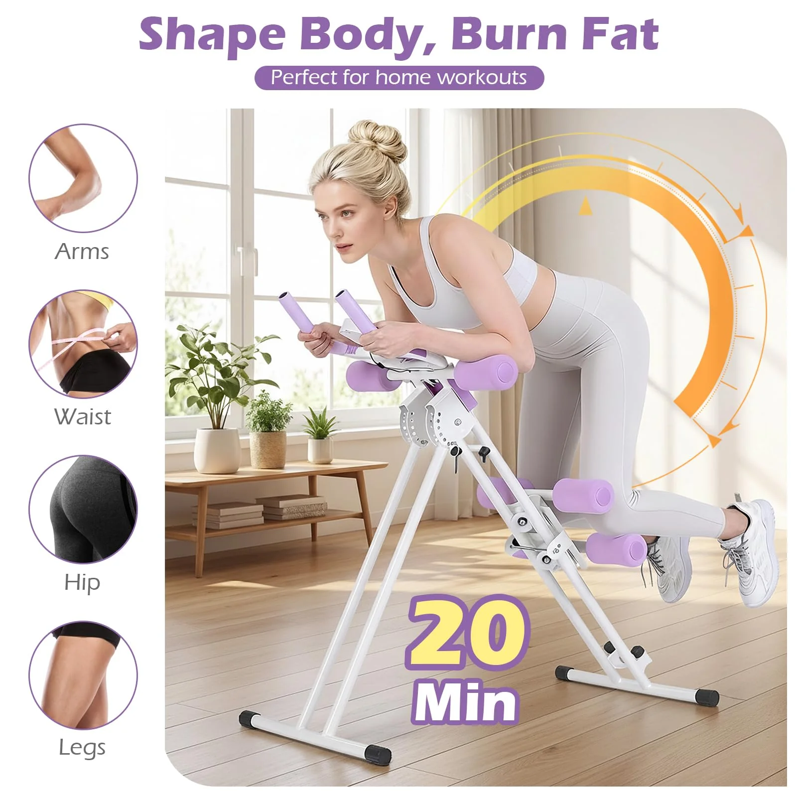 Goplus Foldable Abdominal Trainer w/6 Inclined Angles & LCD Display - Image 9