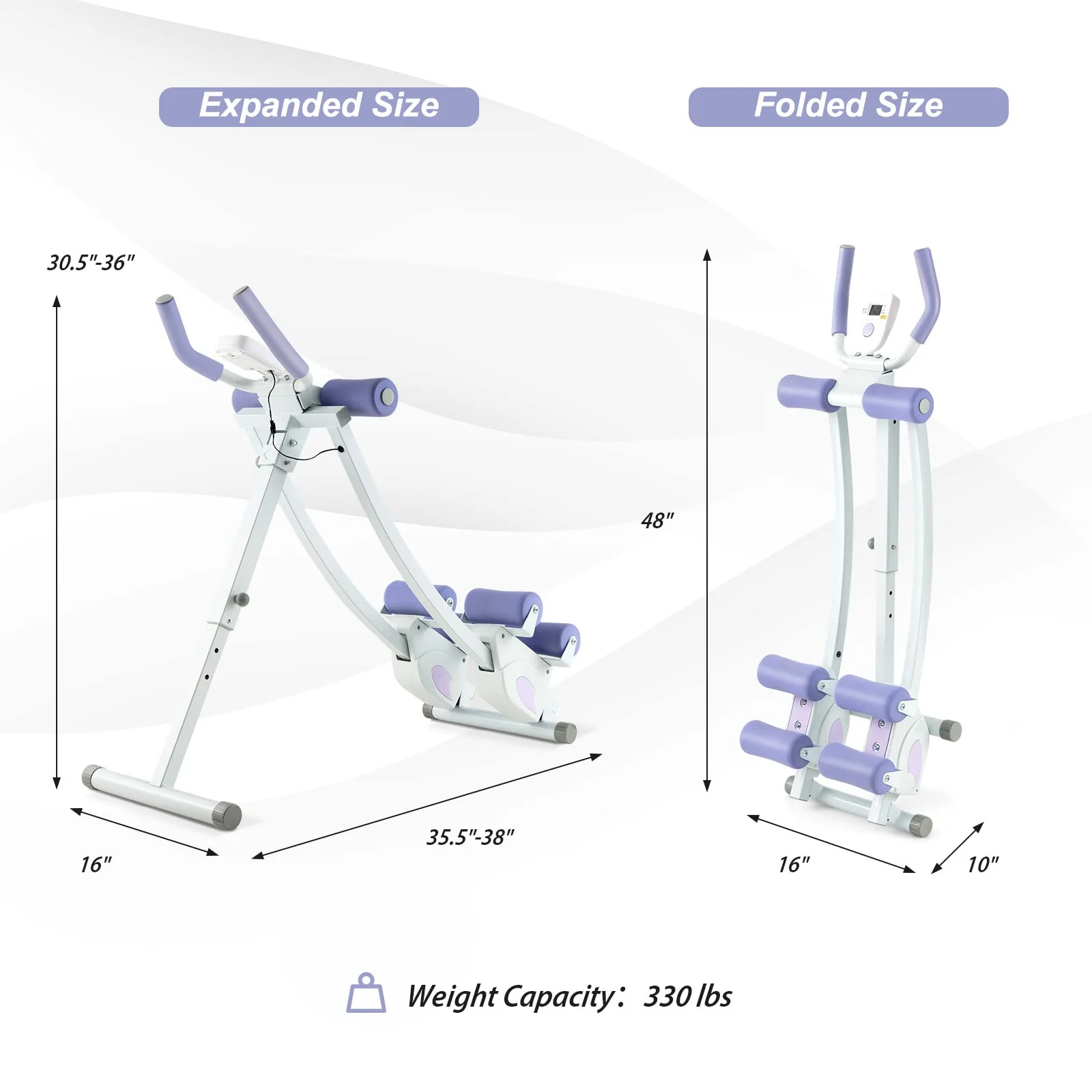 Goplus Foldable Core Abdominal Trainer, AB Workout Machine Exercise Equipment - Image 7